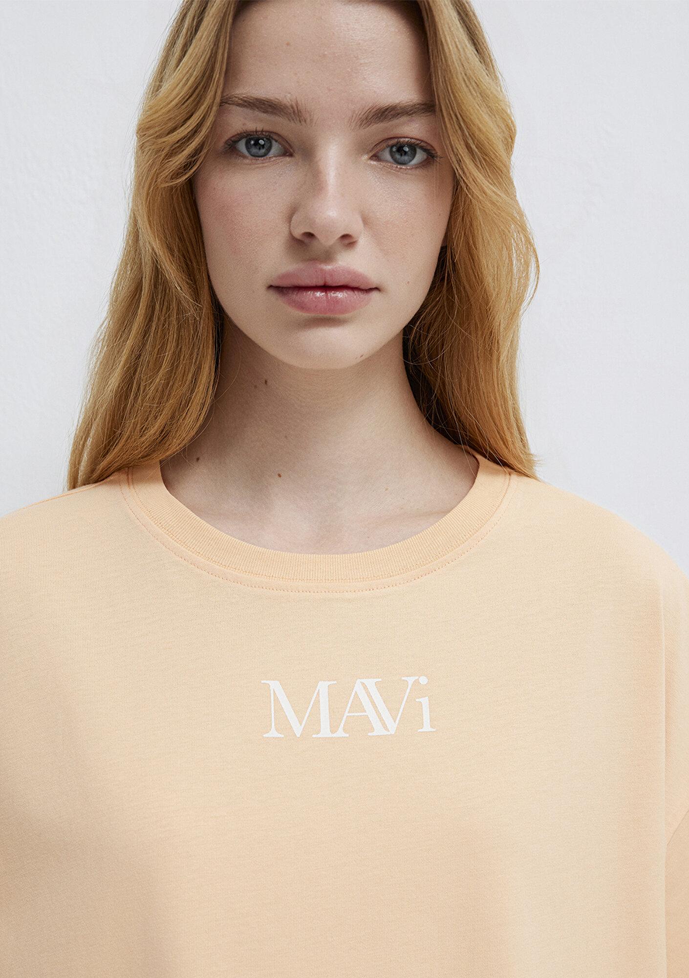 Mavi Mavi Logo Baskılı Turuncu Tişört Oversize / Geniş Kesim 1611593-71220