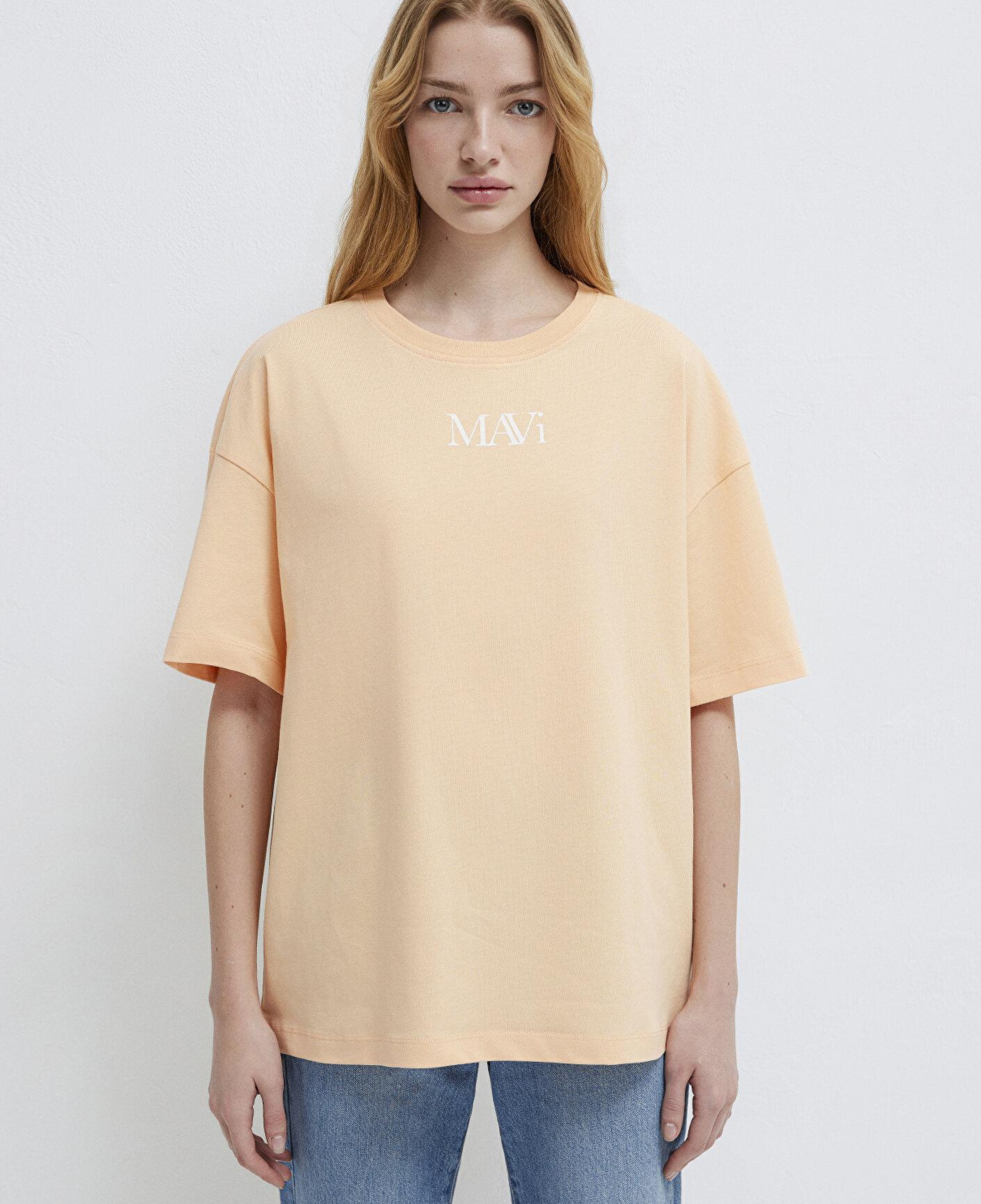 Mavi Mavi Logo Baskılı Turuncu Tişört Oversize / Geniş Kesim 1611593-71220
