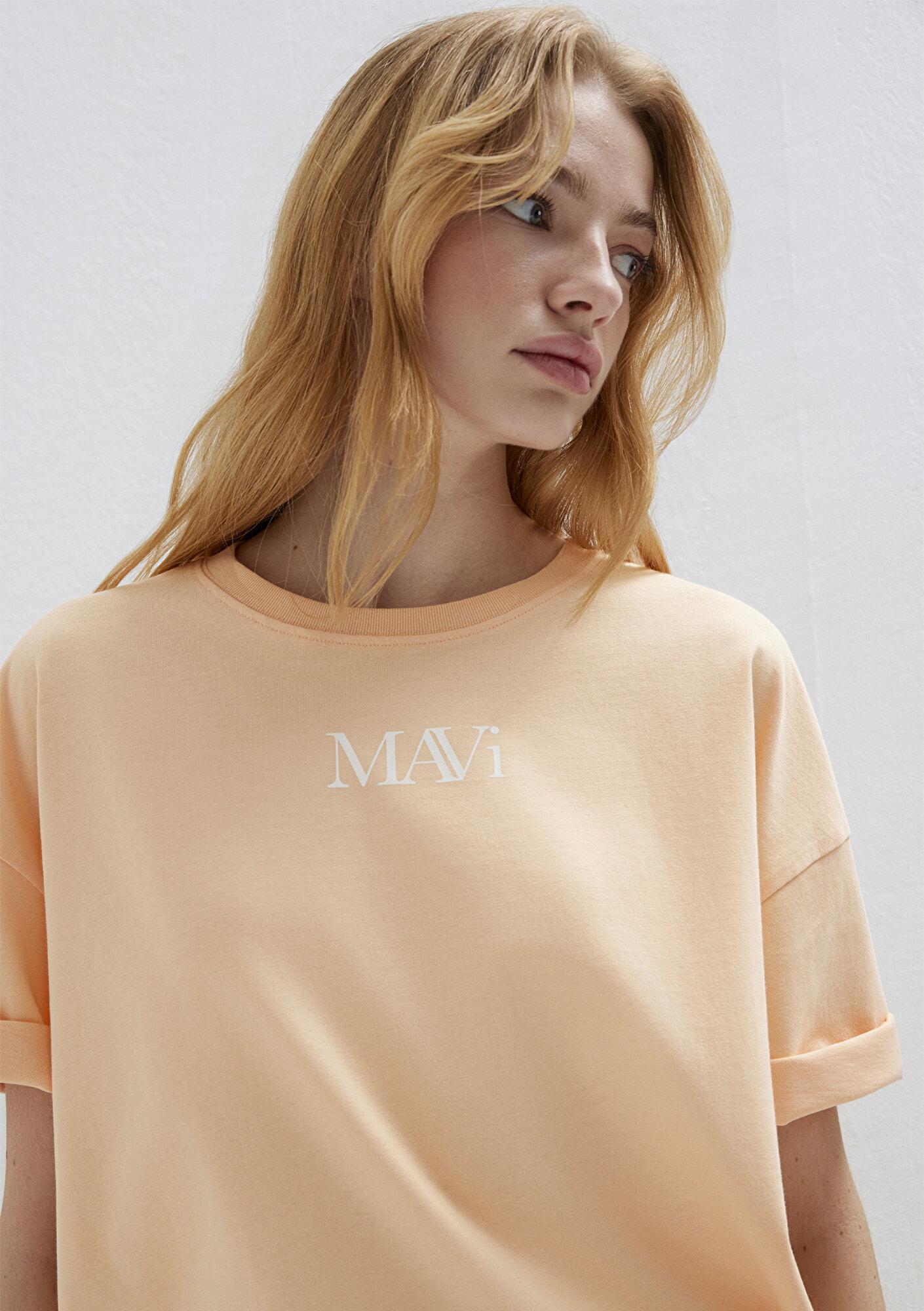 Mavi Mavi Logo Baskılı Turuncu Tişört Oversize / Geniş Kesim 1611593-71220