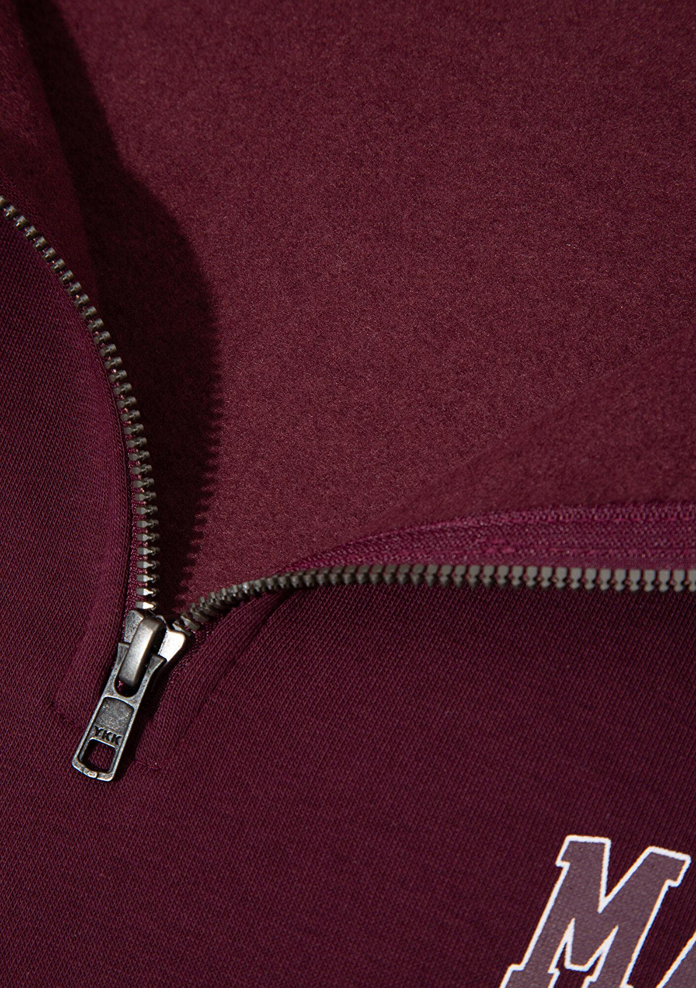 Mavi Mavi Logo Baskılı Yarı Fermuarlı Bordo Sweatshirt 0S10208-70434