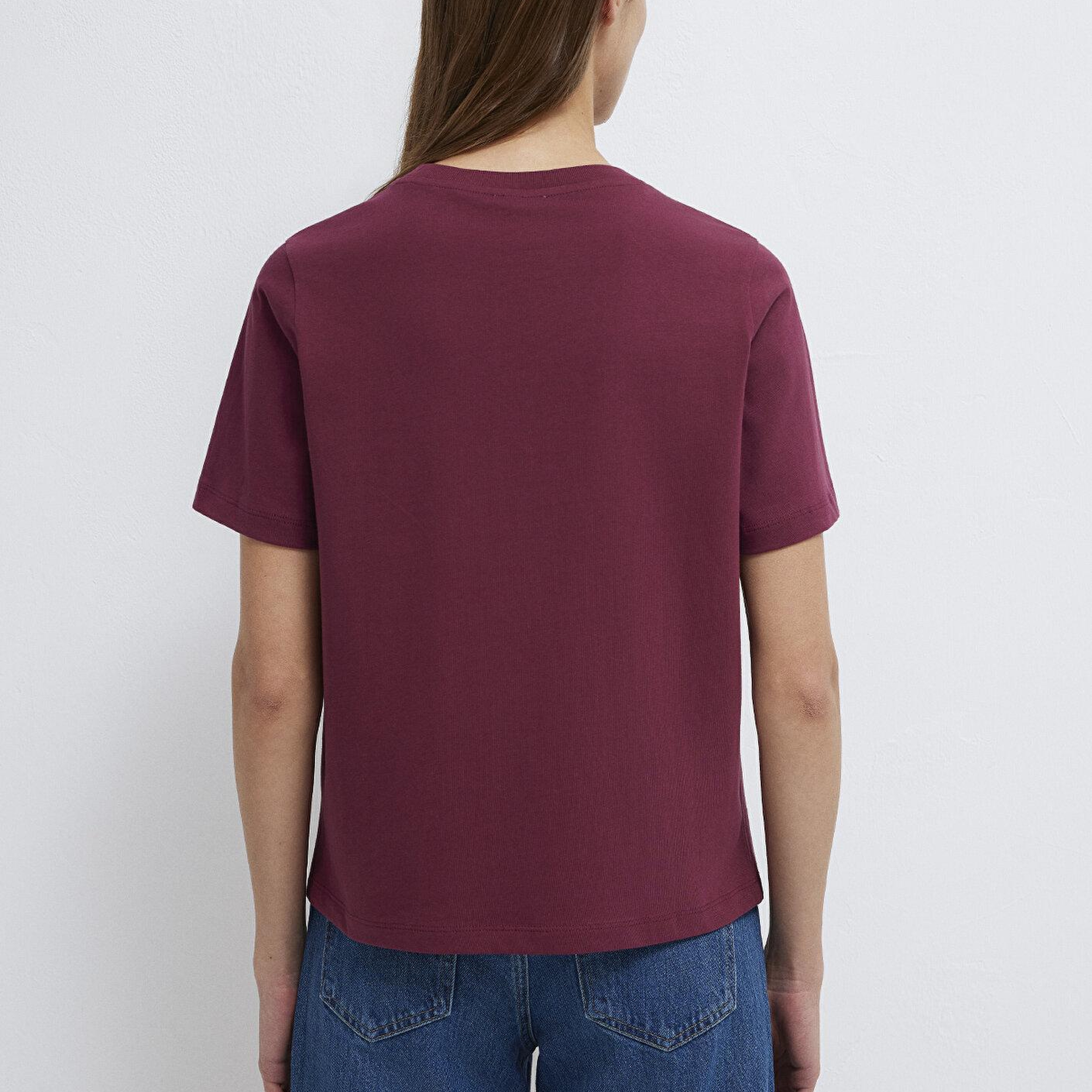 Mavi Bordo Basic Tişört Regular Fit / Normal Kesim 1600965-70393