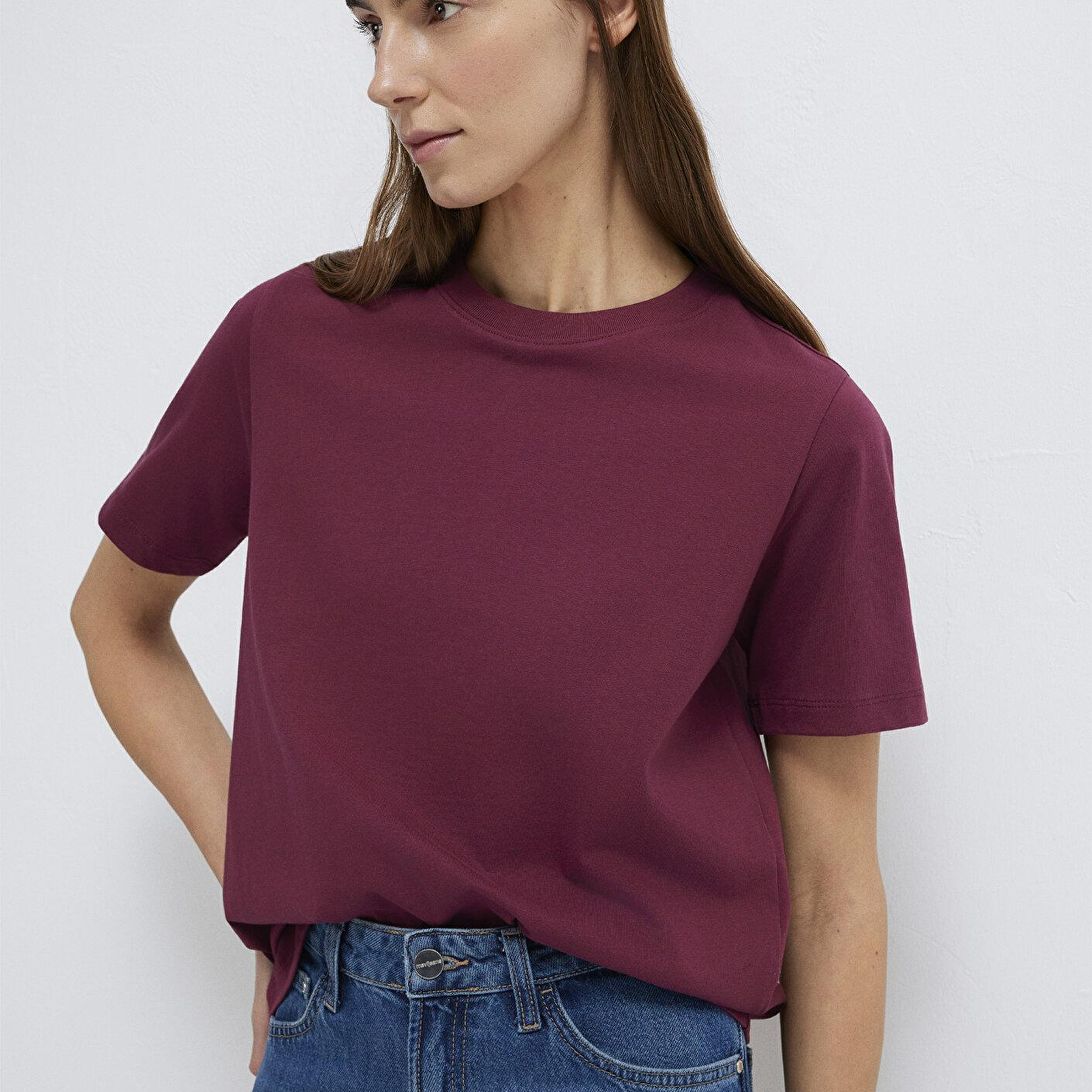 Mavi Bordo Basic Tişört Regular Fit / Normal Kesim 1600965-70393