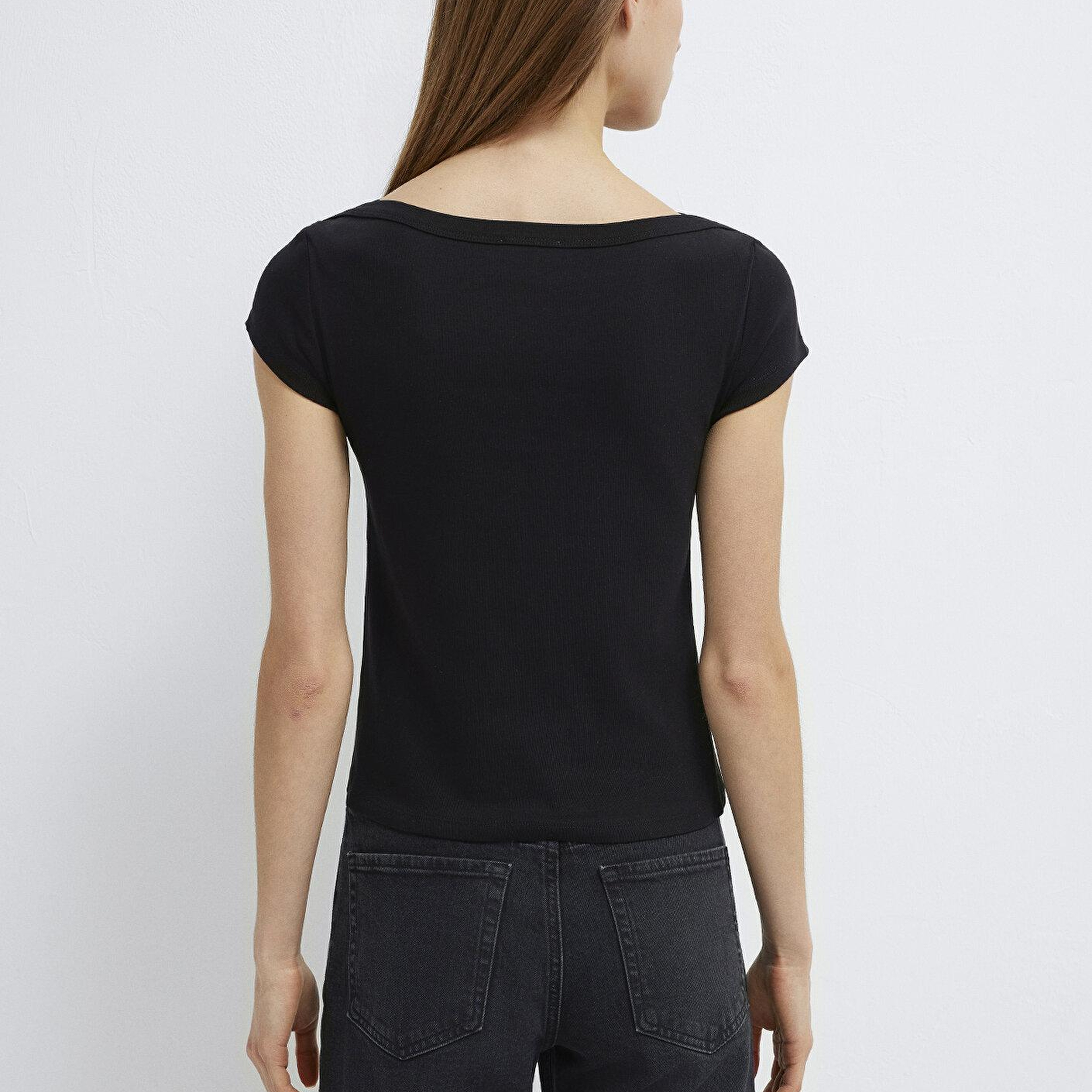 Mavi Siyah Basic Tişört Fitted / Vücuda Oturan Kesim 1613807-900