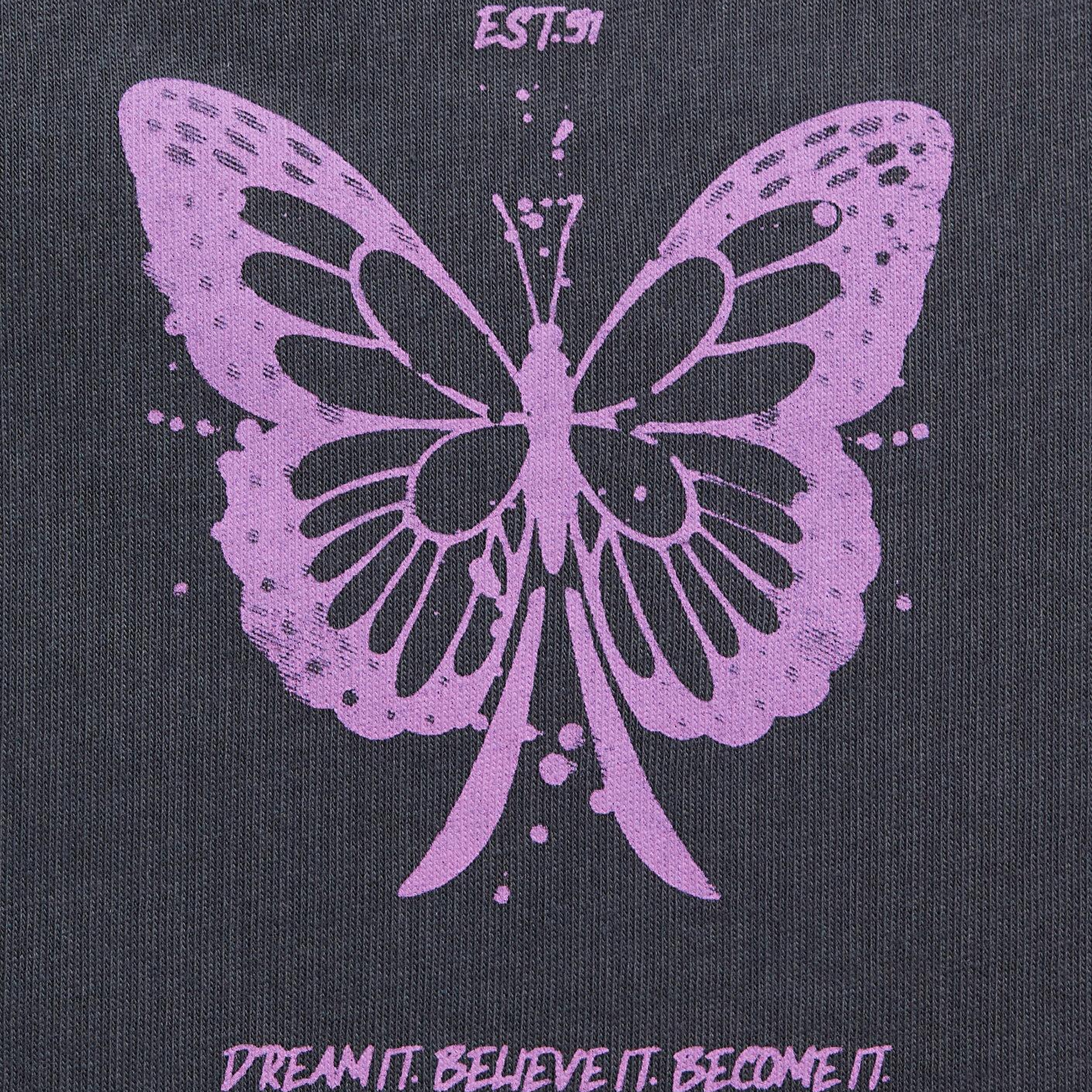 Mavi Kelebek Baskılı Antrasit Tişört Regular Fit / Normal Kesim 1613720-83620