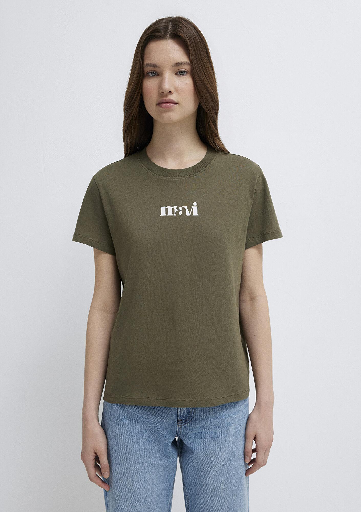 Mavi Mavi Logo Baskılı Yeşil Tişört Regular Fit / Normal Kesim 1612241-71549