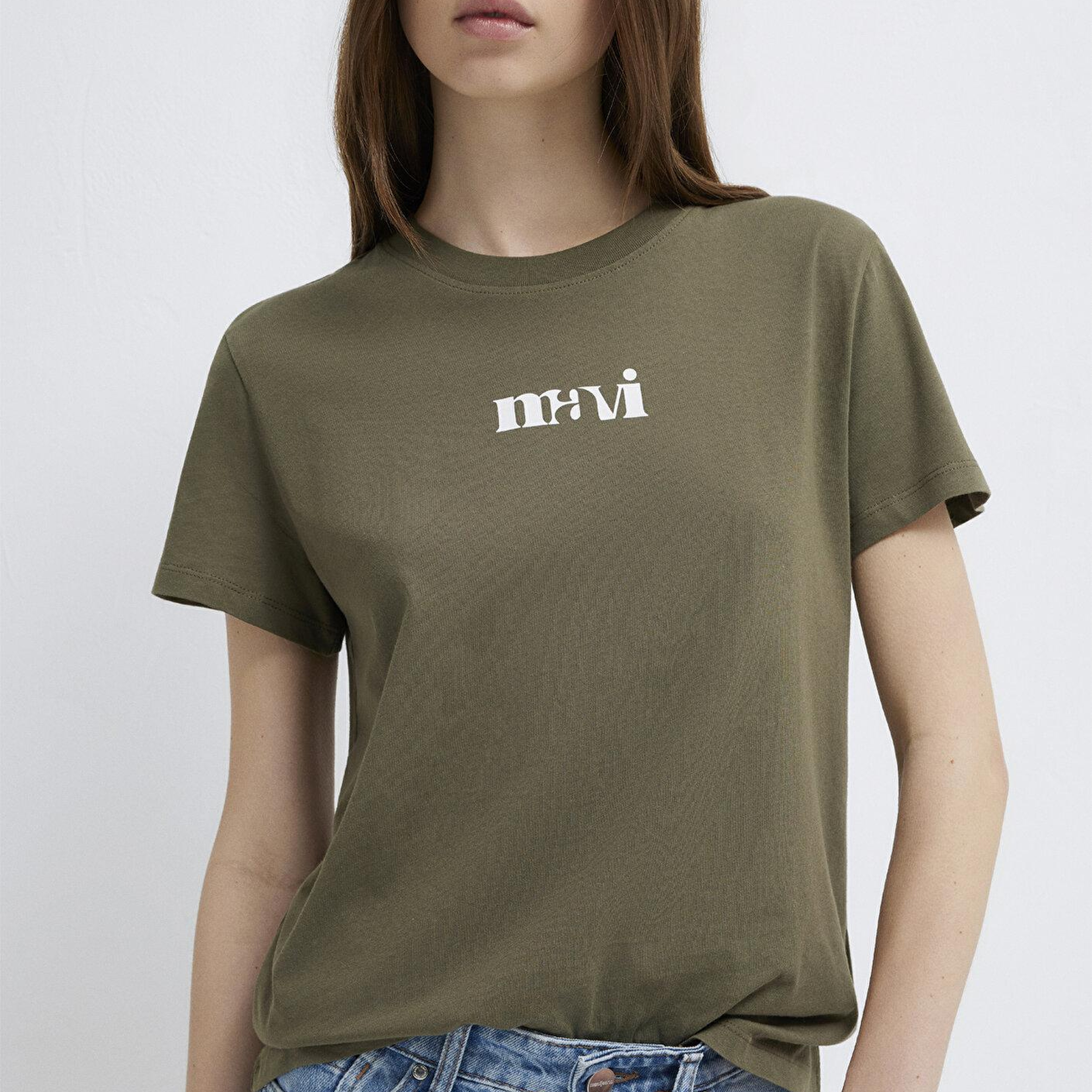 Mavi Mavi Logo Baskılı Yeşil Tişört Regular Fit / Normal Kesim 1612241-71549