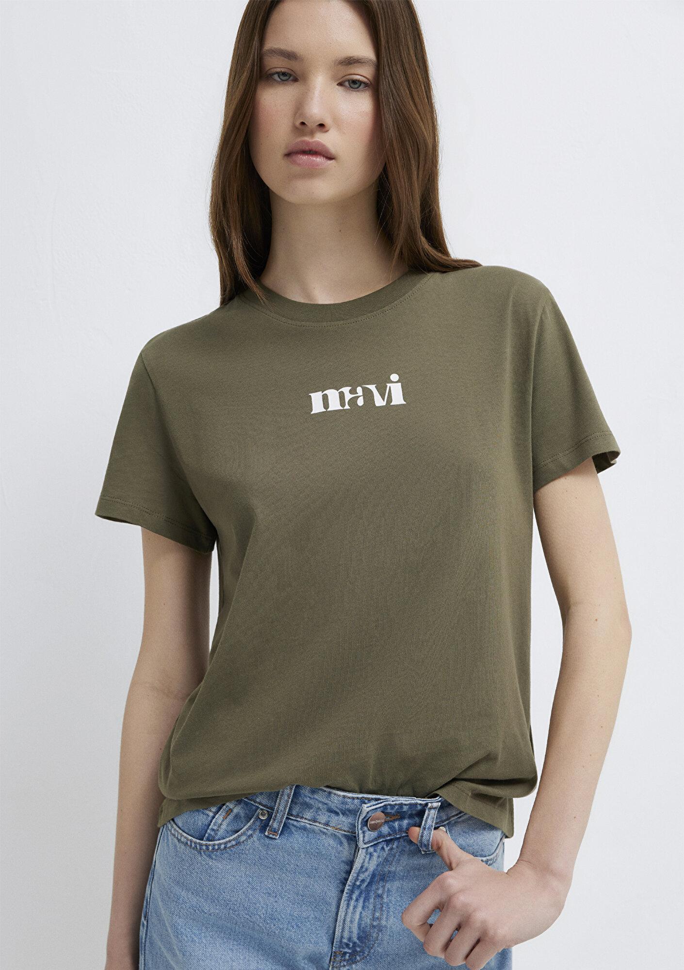 Mavi Mavi Logo Baskılı Yeşil Tişört Regular Fit / Normal Kesim 1612241-71549