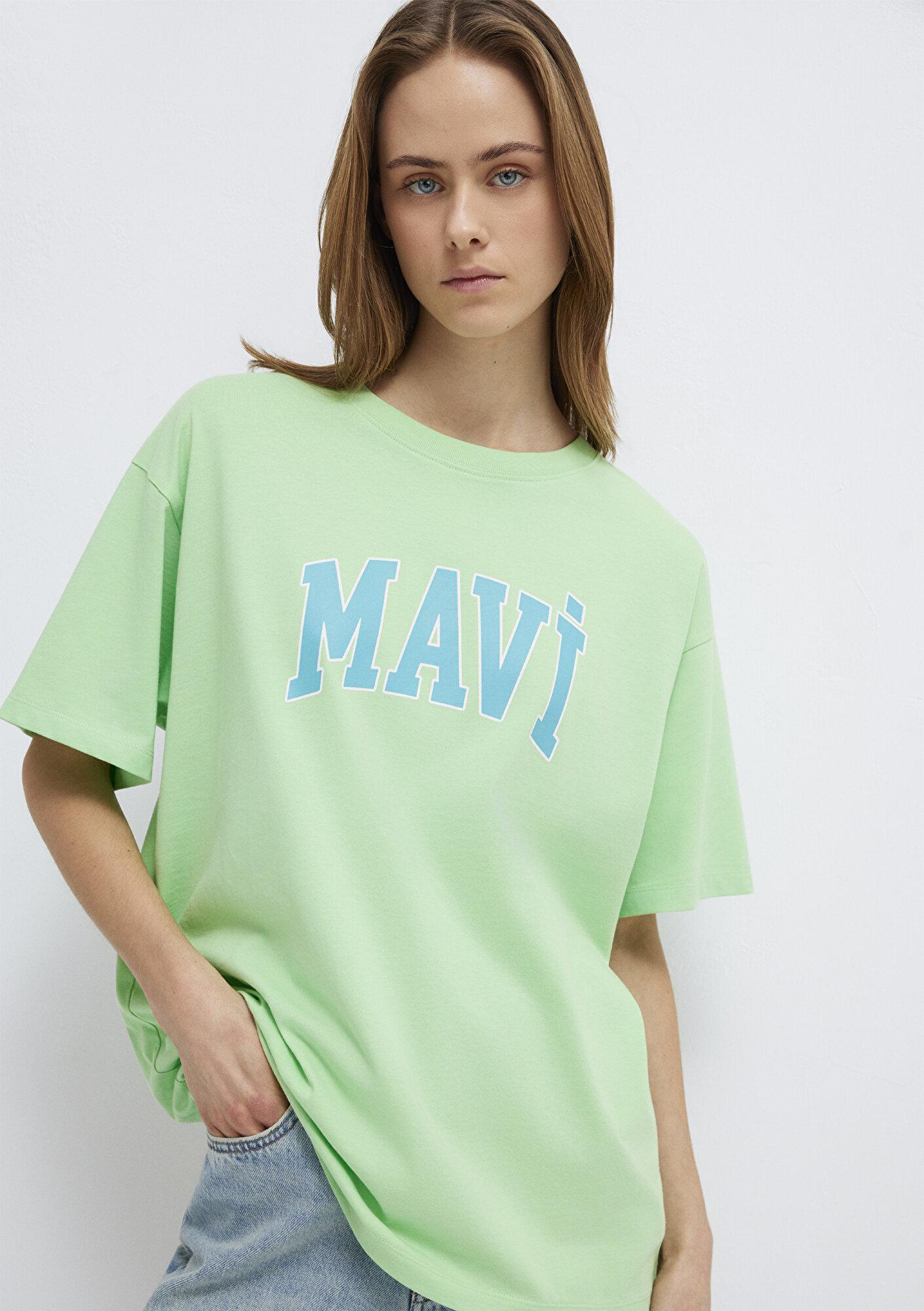 Mavi Mavi Logo Baskılı Yeşil Tişört Oversize / Geniş Kesim 1600843-71721
