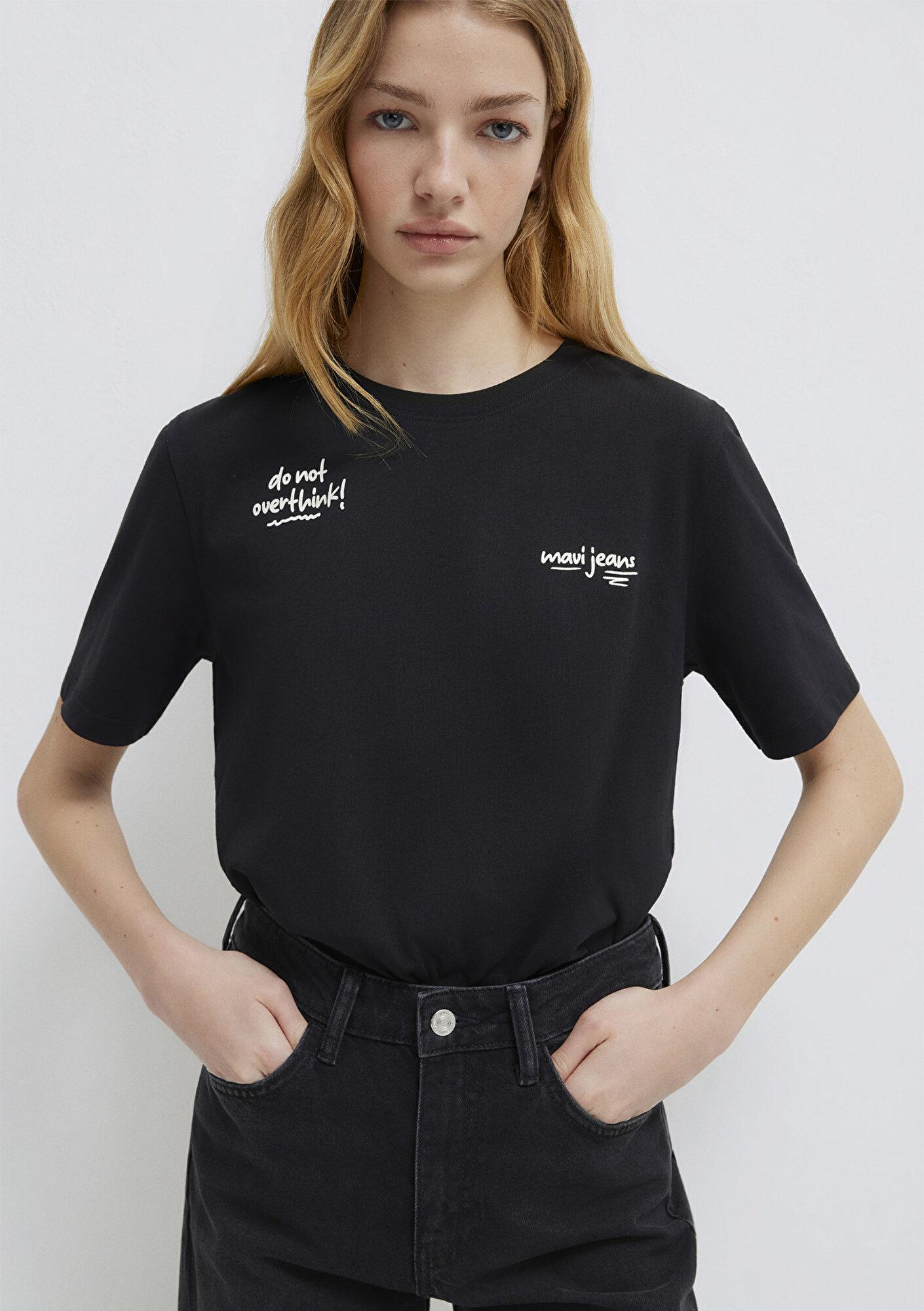 Mavi Baskılı Siyah Tişört Regular Fit / Normal Kesim 1613739-900