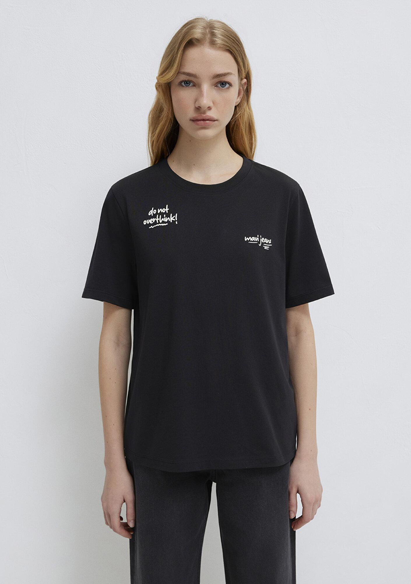 Mavi Baskılı Siyah Tişört Regular Fit / Normal Kesim 1613739-900