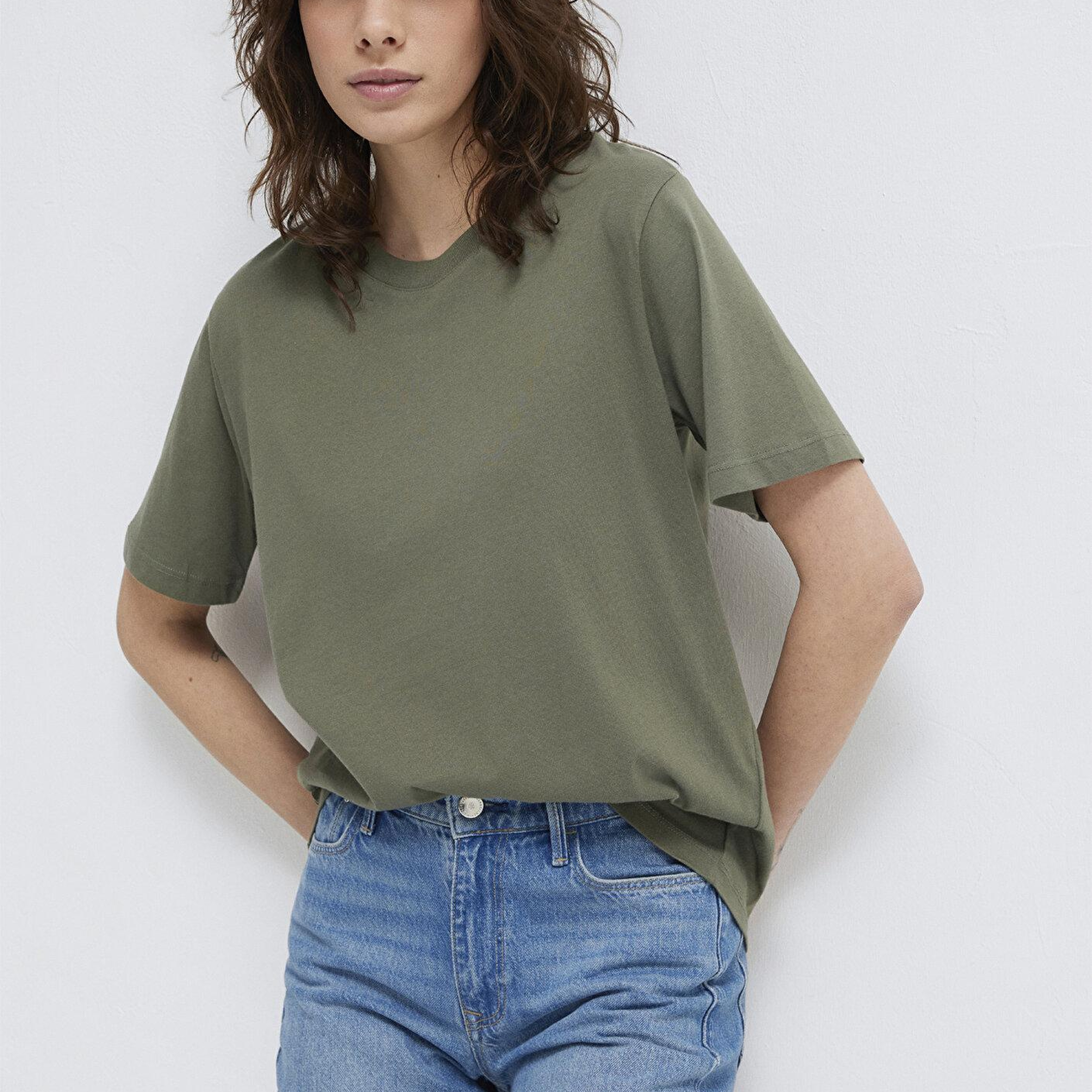 Mavi Bisiklet Yaka Yeşil Basic Tişört Regular Fit / Normal Kesim 1600955-86627