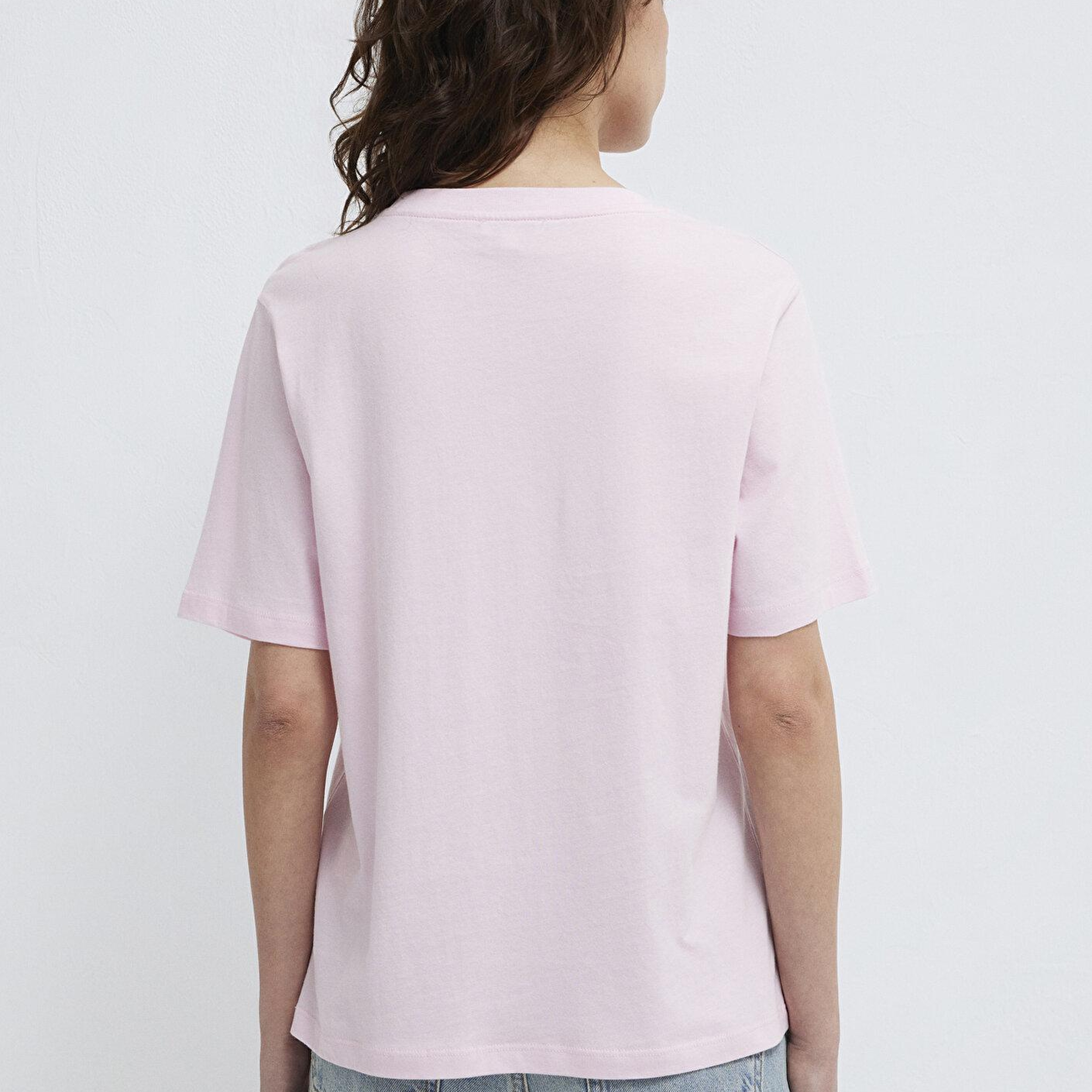 Mavi Bisiklet Yaka Pembe Basic Tişört Regular Fit / Normal Kesim 1600955-89200