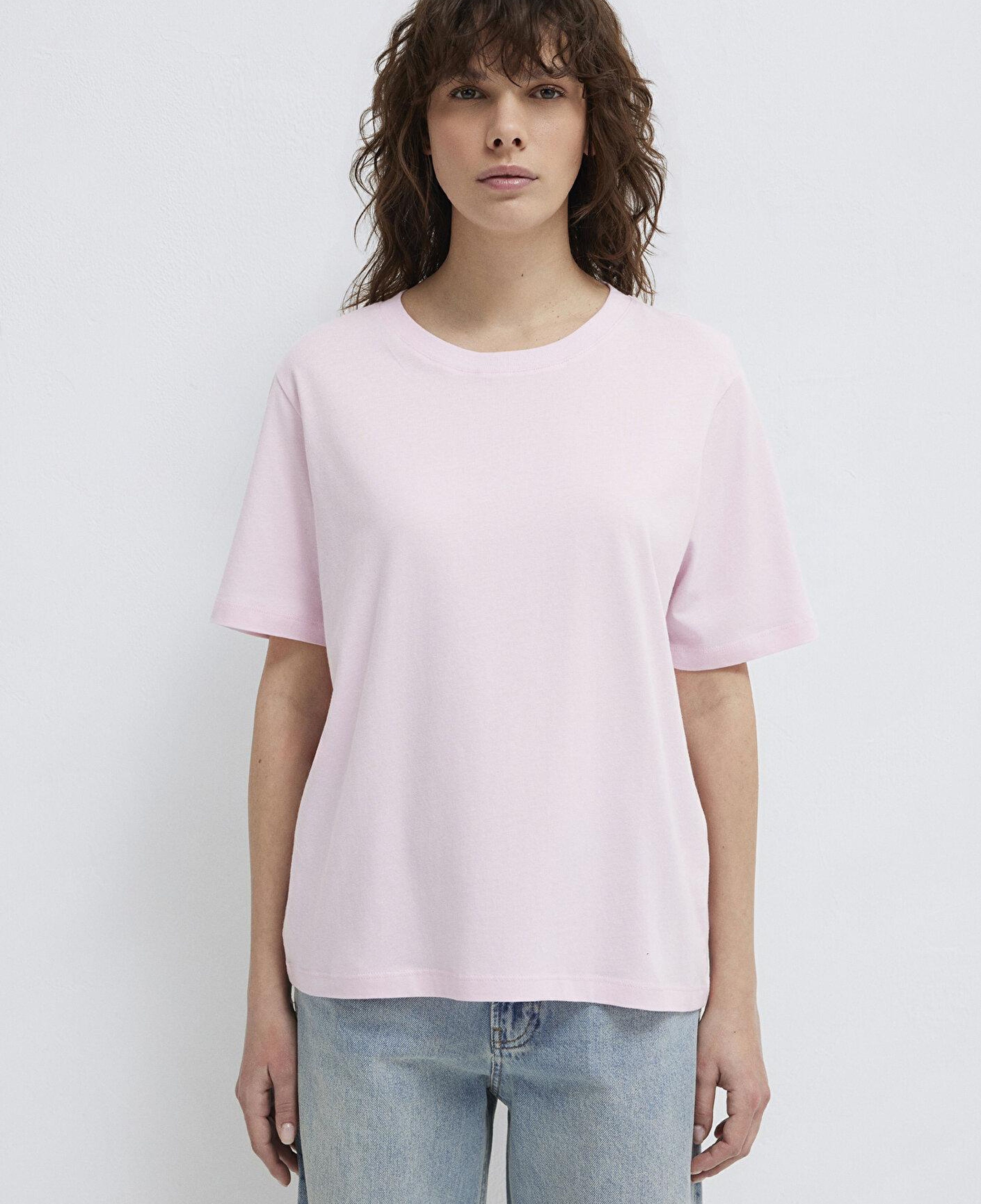 Mavi Bisiklet Yaka Pembe Basic Tişört Regular Fit / Normal Kesim 1600955-89200
