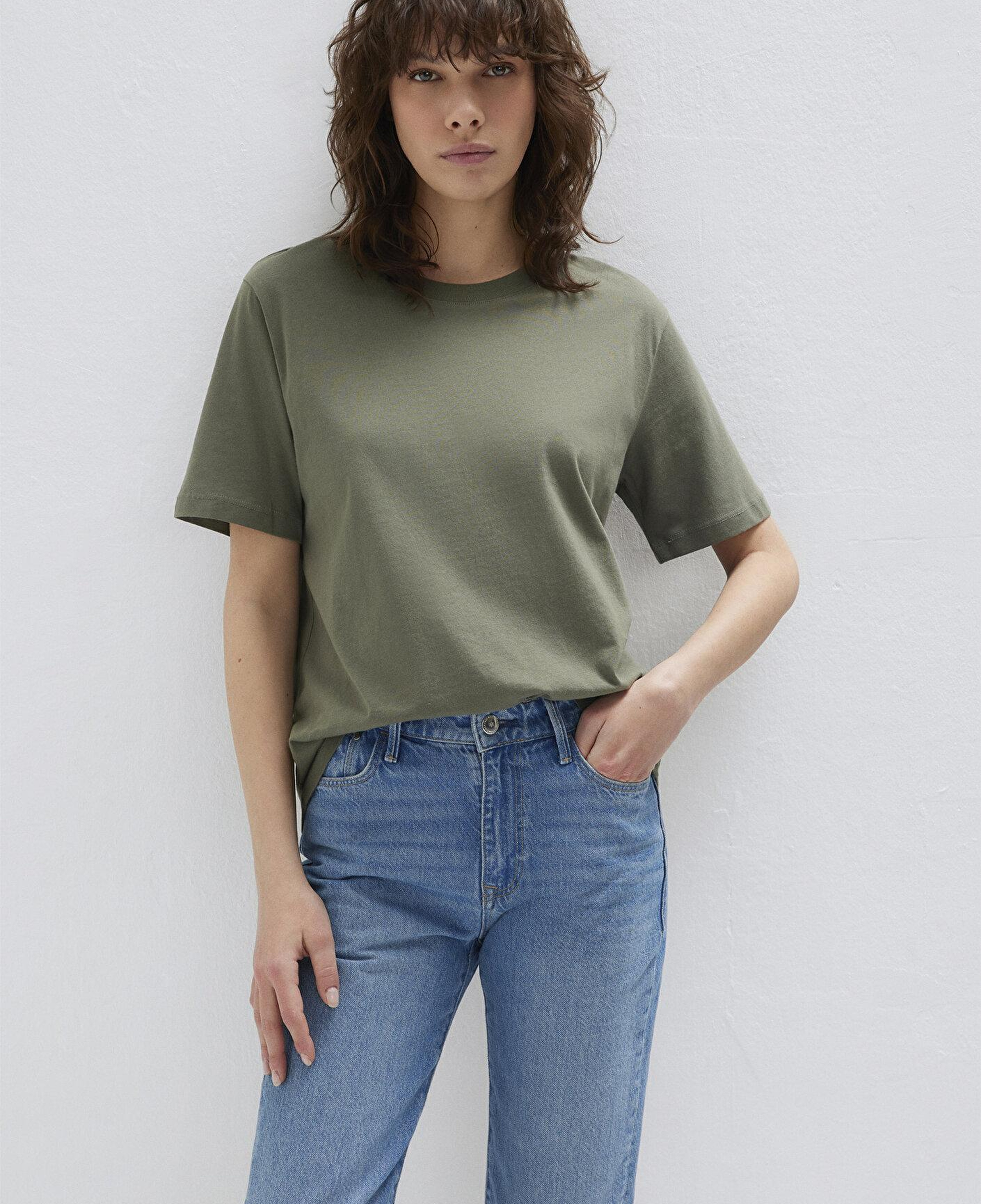 Mavi Bisiklet Yaka Yeşil Basic Tişört Regular Fit / Normal Kesim 1600955-86627