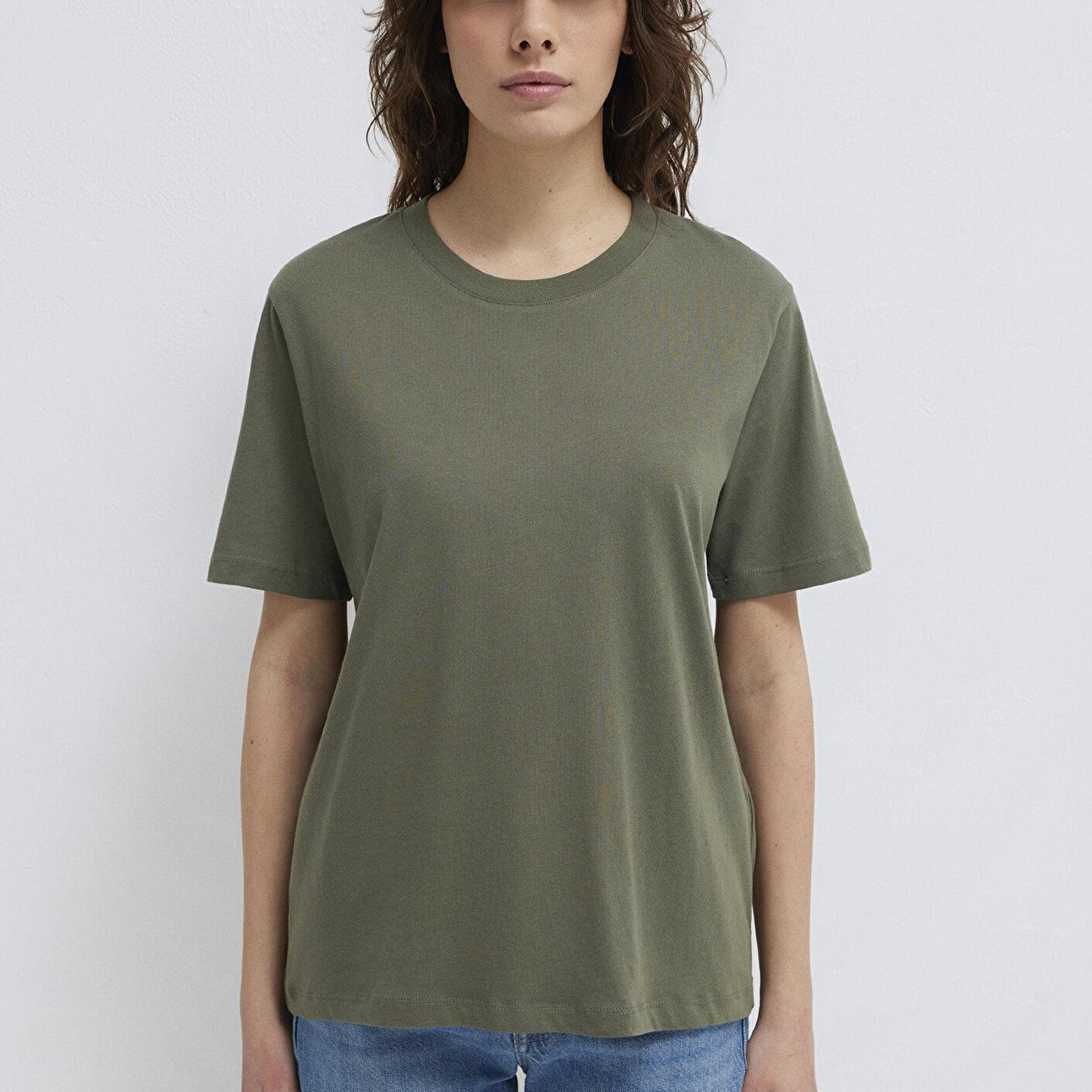 Mavi Bisiklet Yaka Yeşil Basic Tişört Regular Fit / Normal Kesim 1600955-86627
