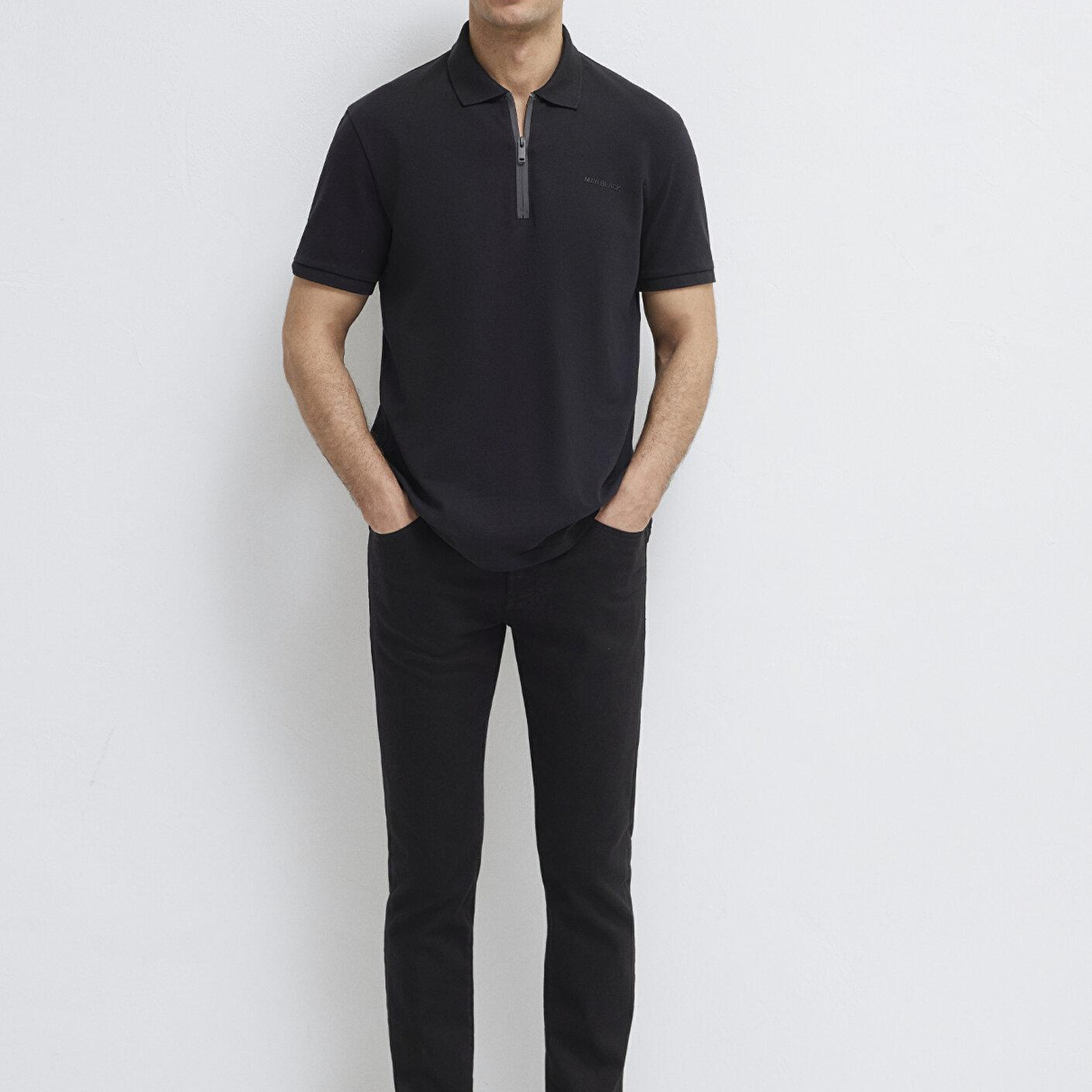 Mavi Mavi Black Fermuarlı Siyah Polo Tişört Regular Fit / Normal Kesim 0613137-900