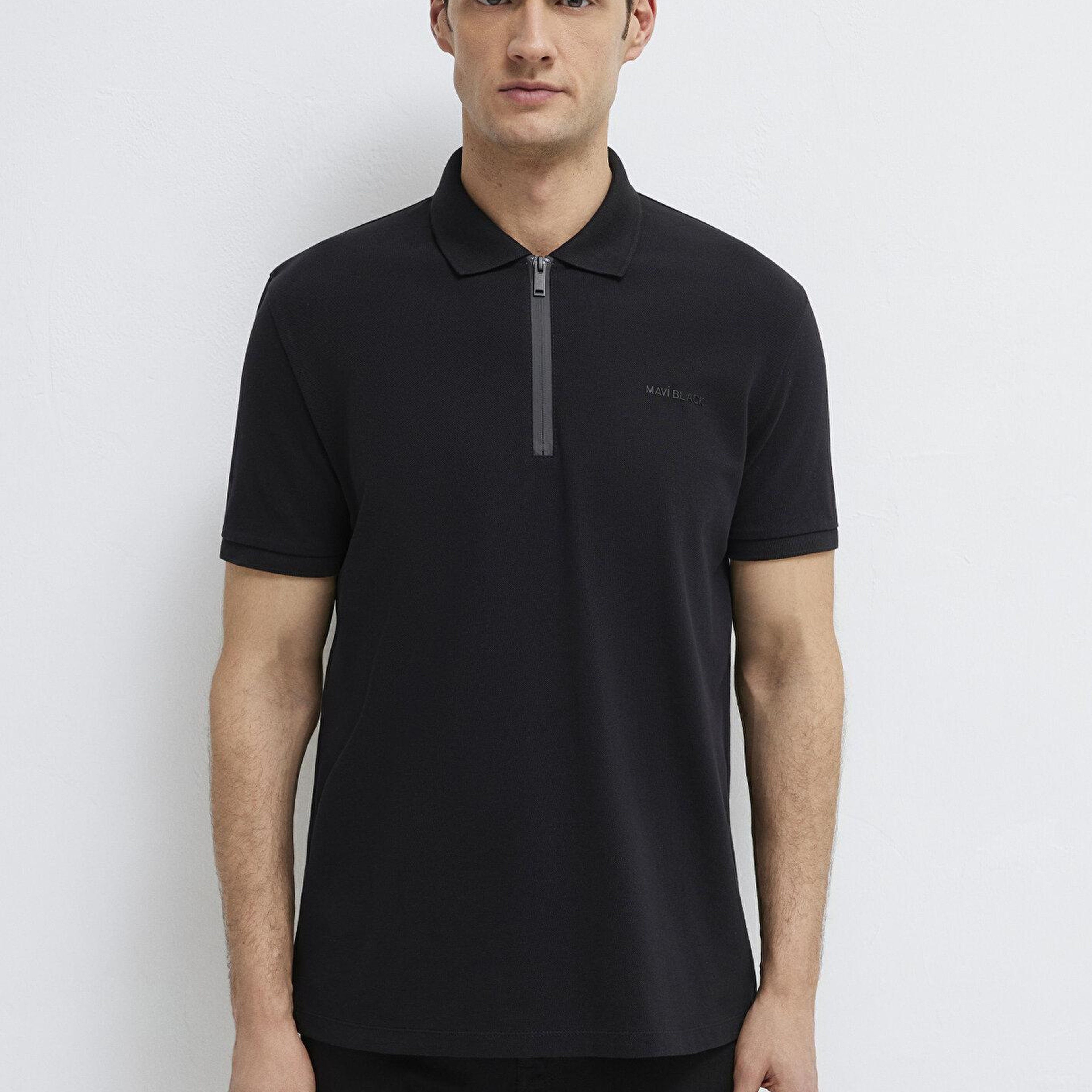Mavi Mavi Black Fermuarlı Siyah Polo Tişört Regular Fit / Normal Kesim 0613137-900