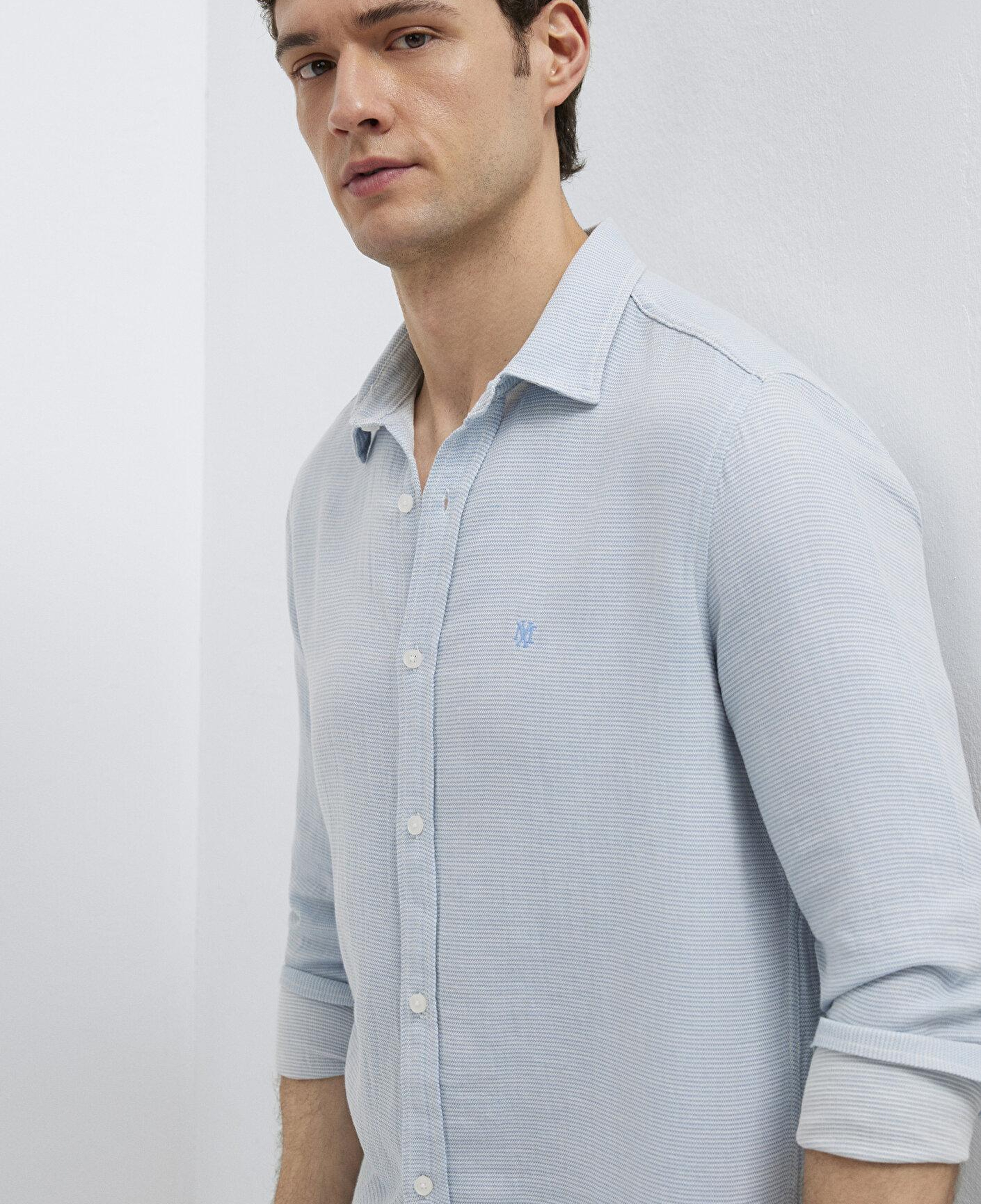 Mavi Mühür Logo Nakışlı Mavi Gömlek Slim Fit / Dar Kesim 0211899-86659