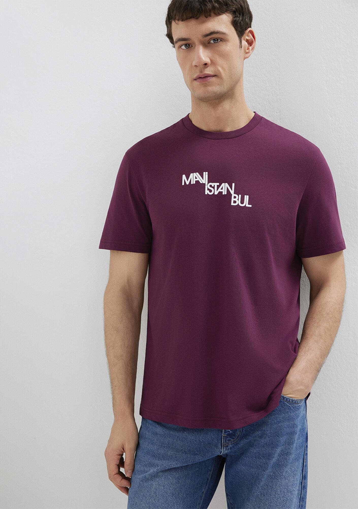 Mavi İstanbul Baskılı Mor Tişört Regular Fit / Normal Kesim 0612274-70670