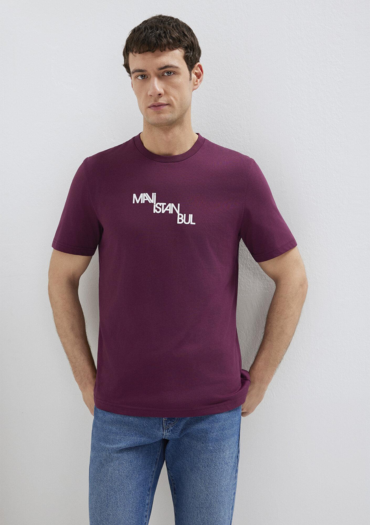 Mavi İstanbul Baskılı Mor Tişört Regular Fit / Normal Kesim 0612274-70670