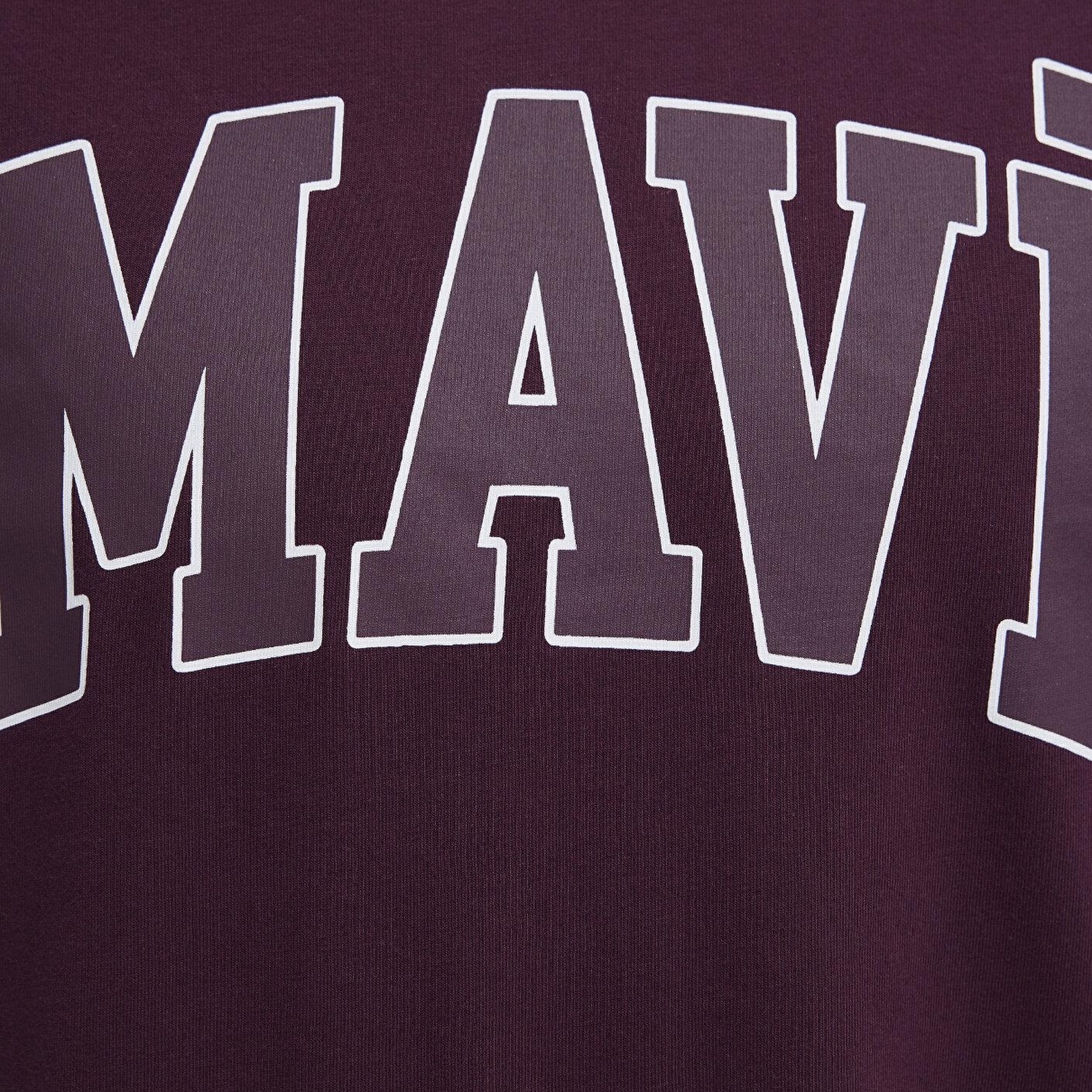 Mavi Mavi Logo Baskılı Mor Tişört Loose Fit / Bol Rahat Kesim 0611711-70434
