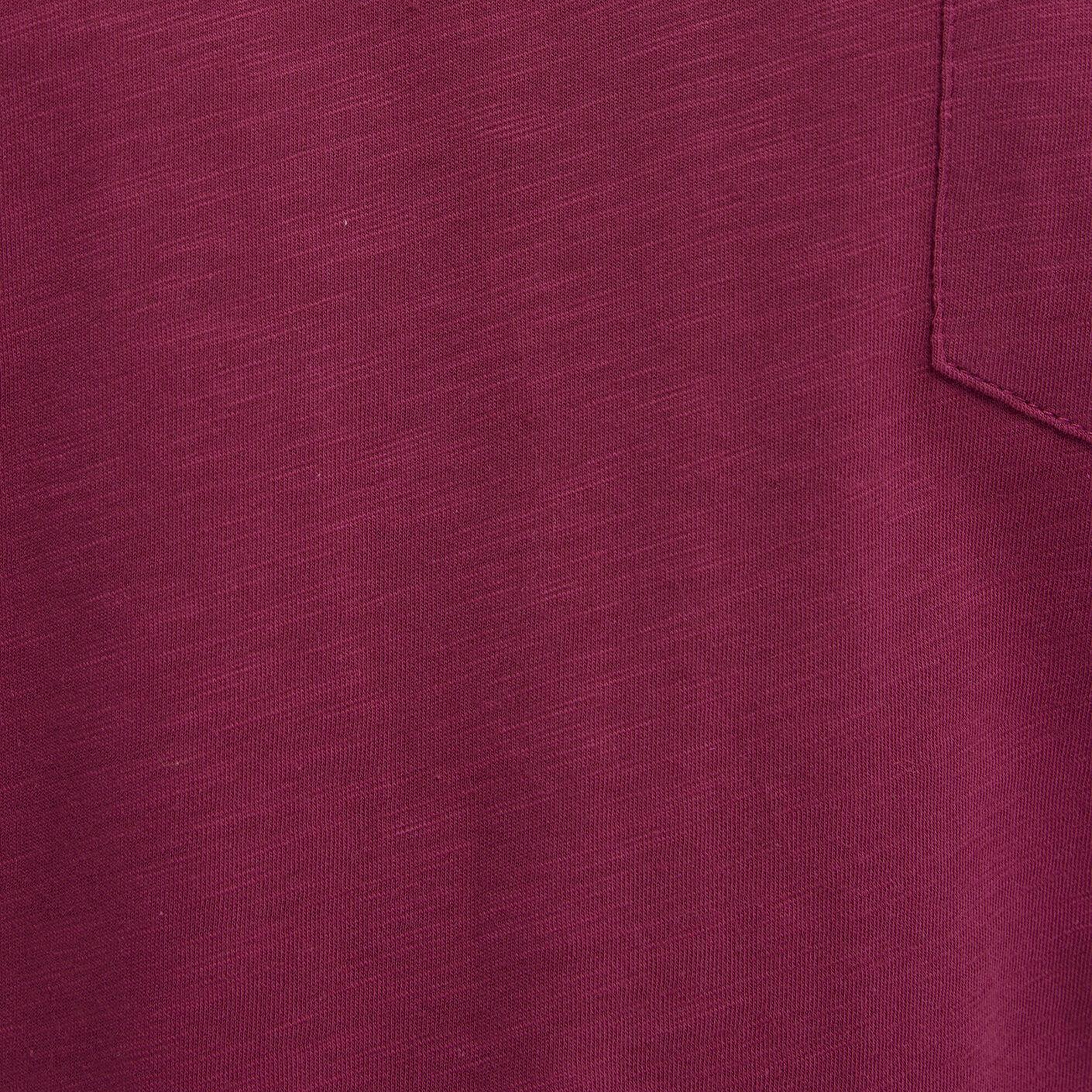 Mavi V Yaka Pembe Basic Tişört Loose Fit / Bol Rahat Kesim 1600961-70919