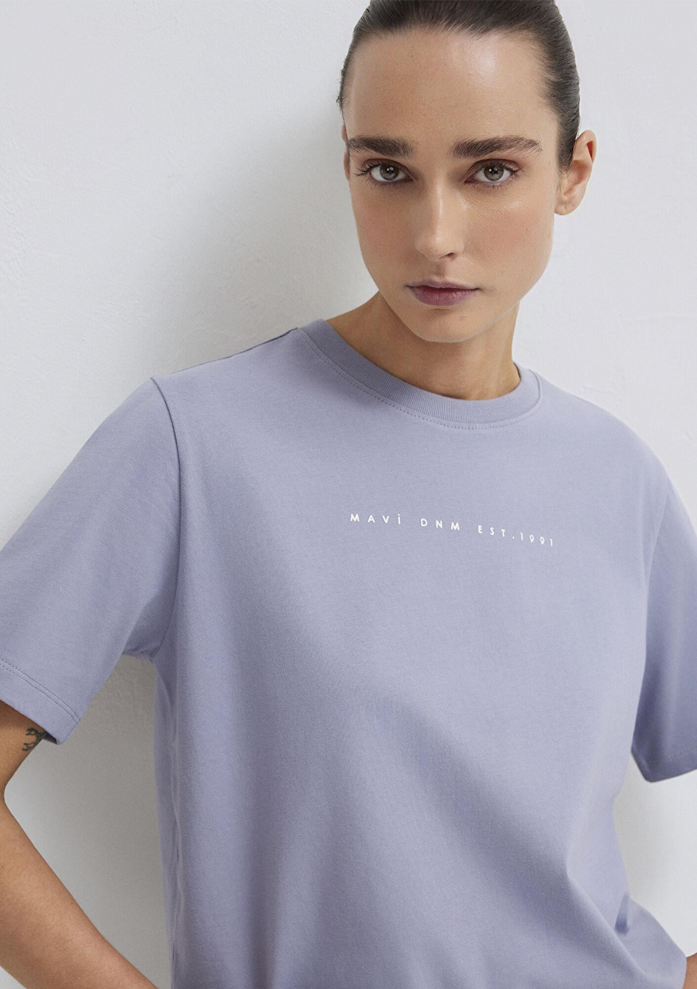 Mavi Mavi Baskılı Mor Tişört Regular Fit / Normal Kesim 1613147-81919