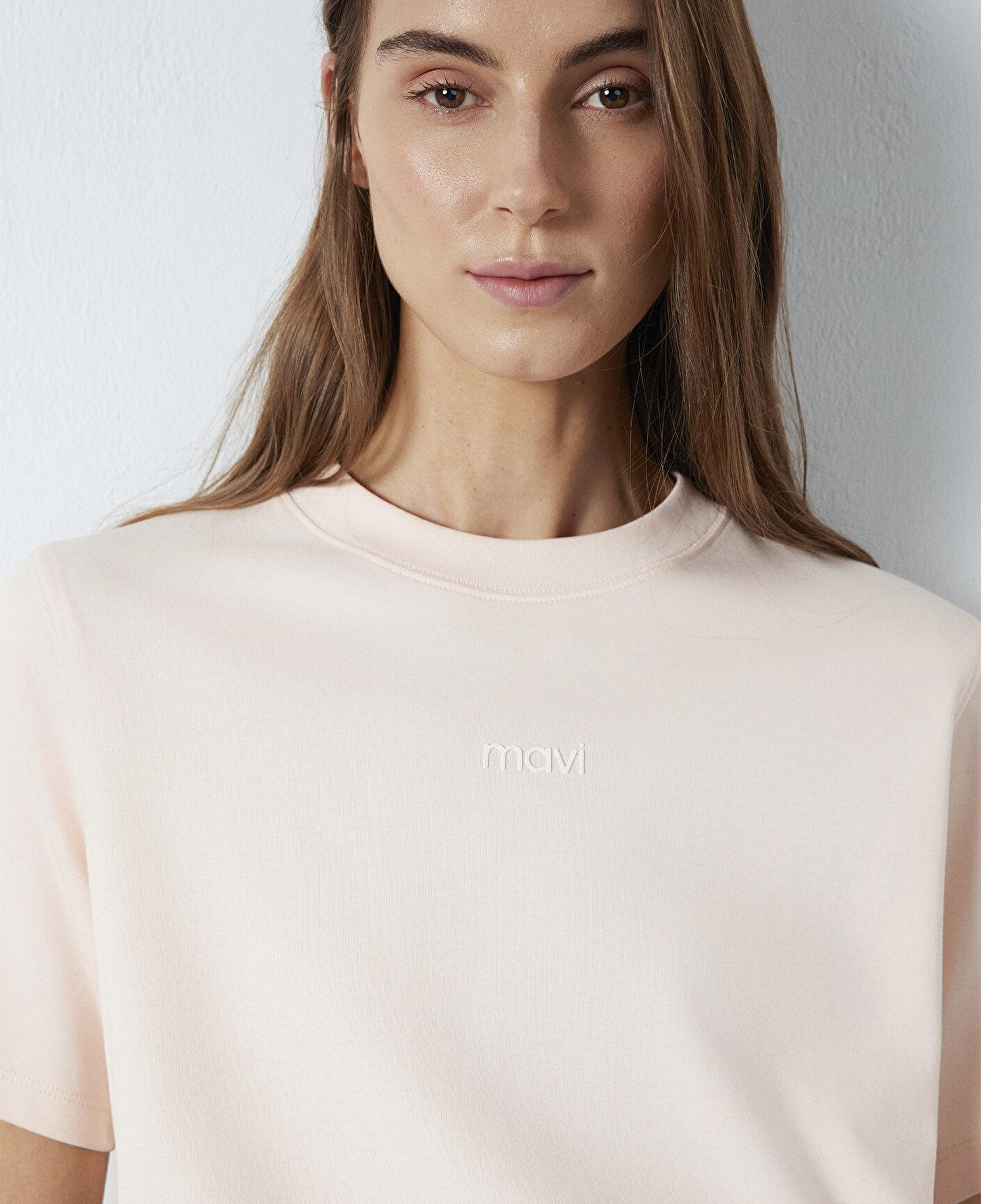 Mavi Mavi Logo Baskılı İnterlok Pembe Tişört Regular Fit / Normal Kesim 1612829-71121