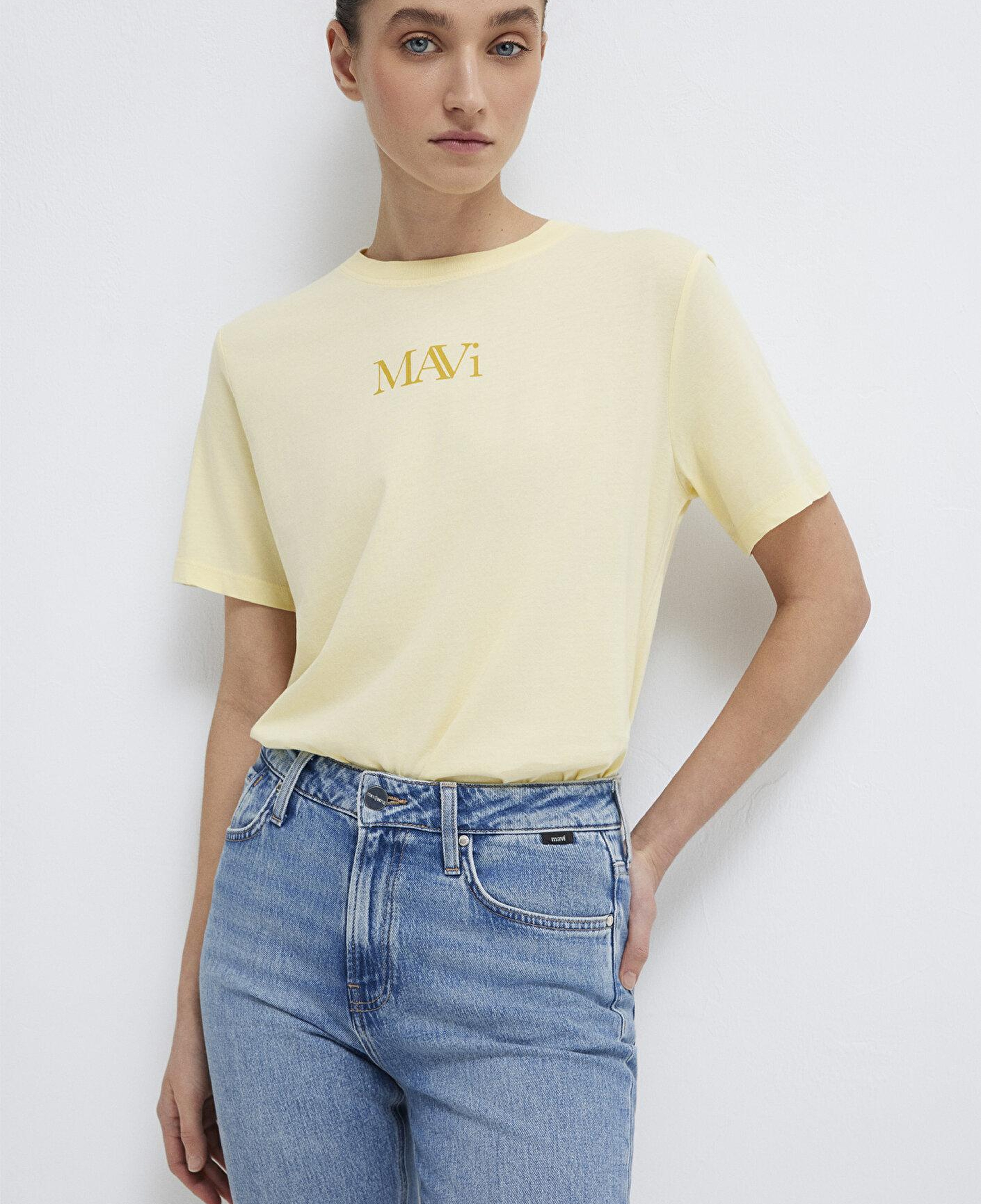 Mavi Mavi Logo Baskılı Sarı Tişört Regular Fit / Normal Kesim 1611594-71305