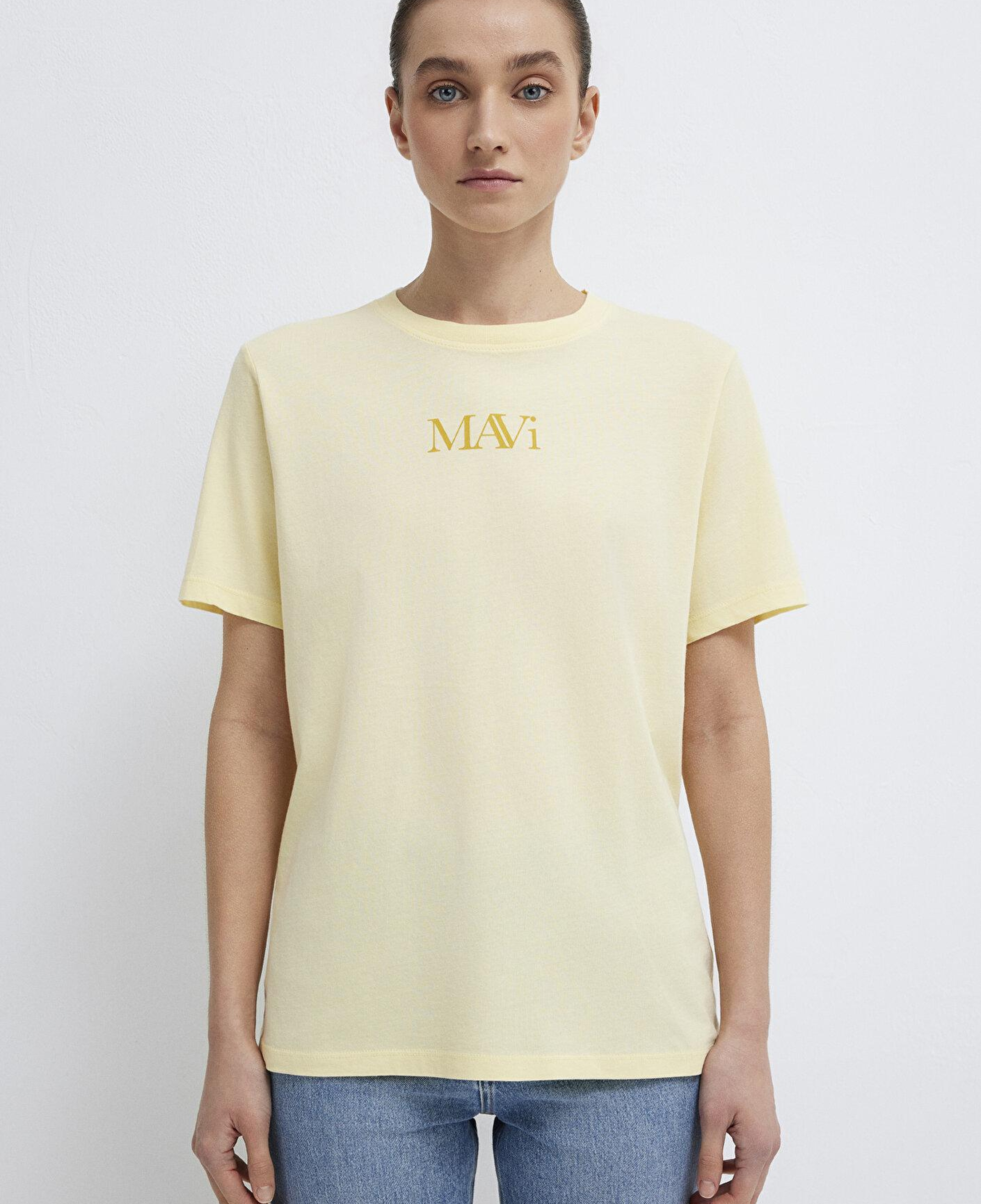 Mavi Mavi Logo Baskılı Sarı Tişört Regular Fit / Normal Kesim 1611594-71305