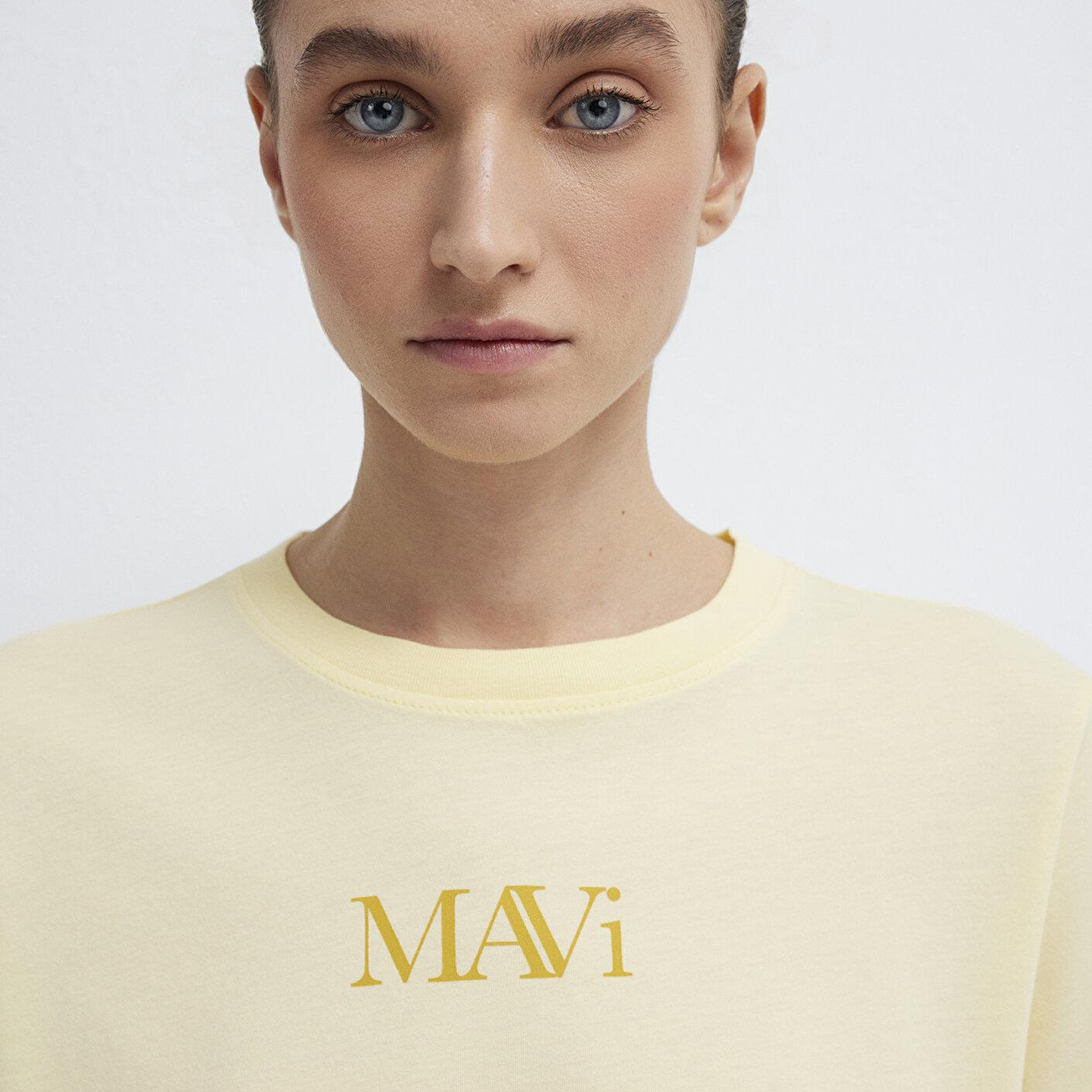 Mavi Mavi Logo Baskılı Sarı Tişört Regular Fit / Normal Kesim 1611594-71305