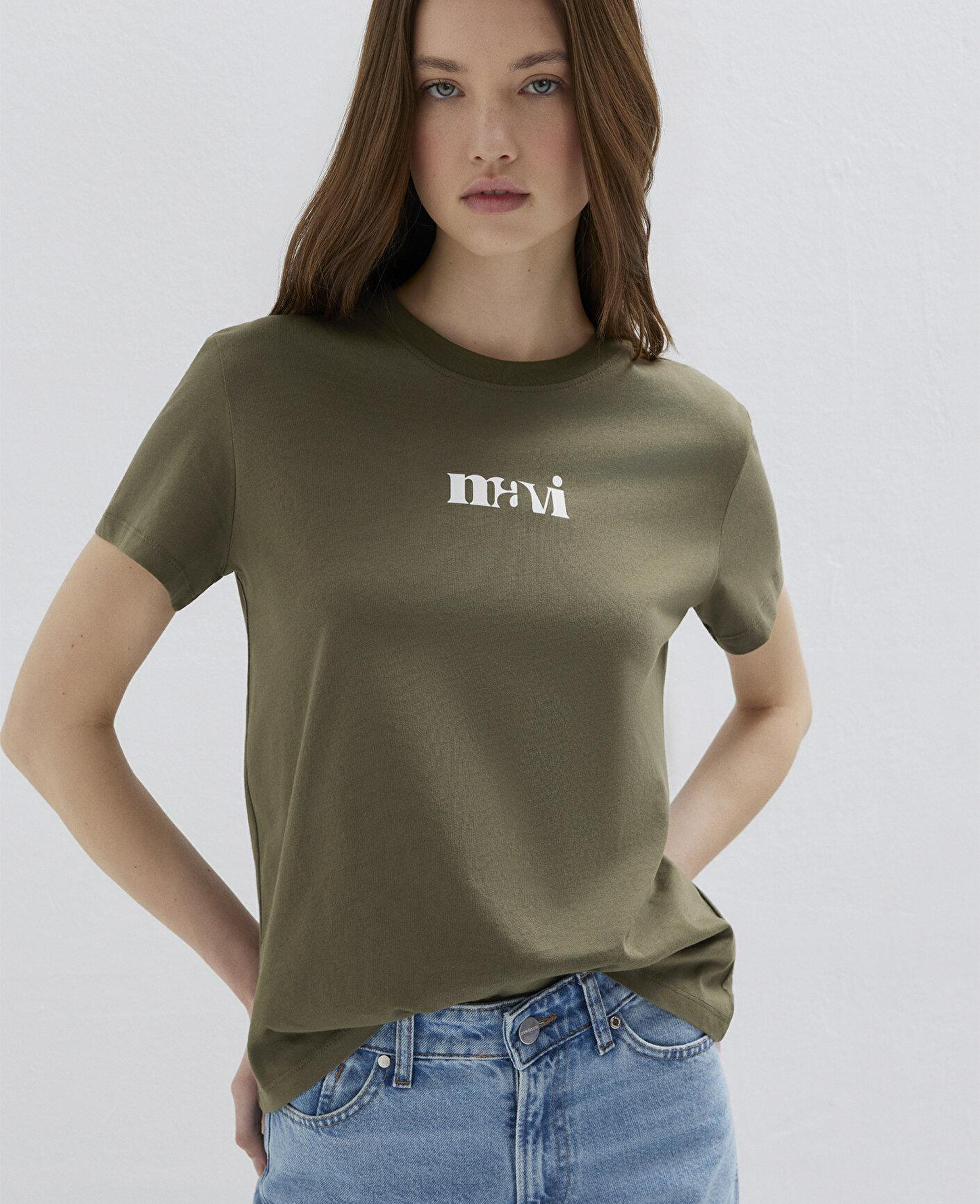 Mavi Mavi Logo Baskılı Yeşil Tişört Regular Fit / Normal Kesim 1612241-71549