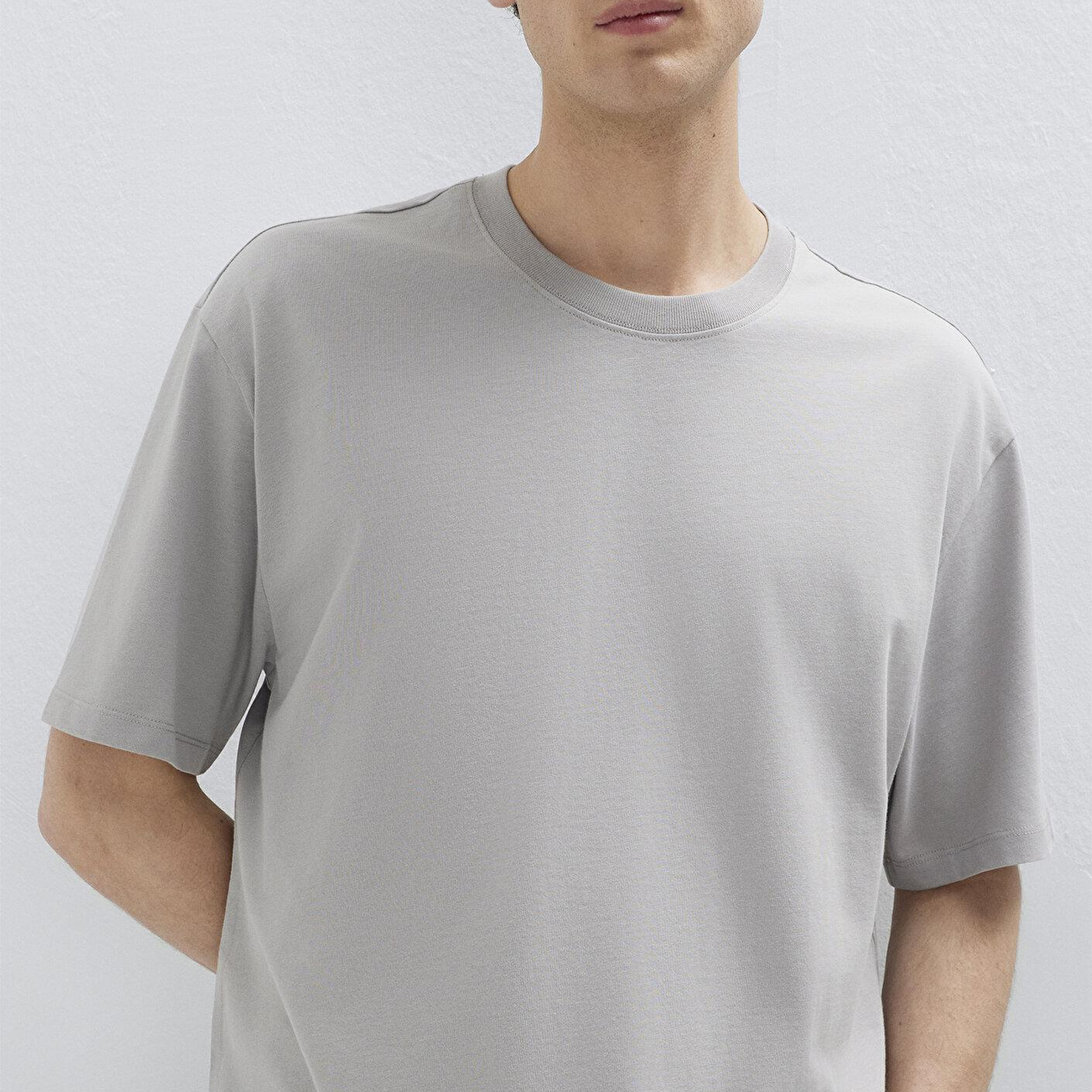 Mavi Gri Basic Tişört Loose Fit / Bol Rahat Kesim 066249-80615