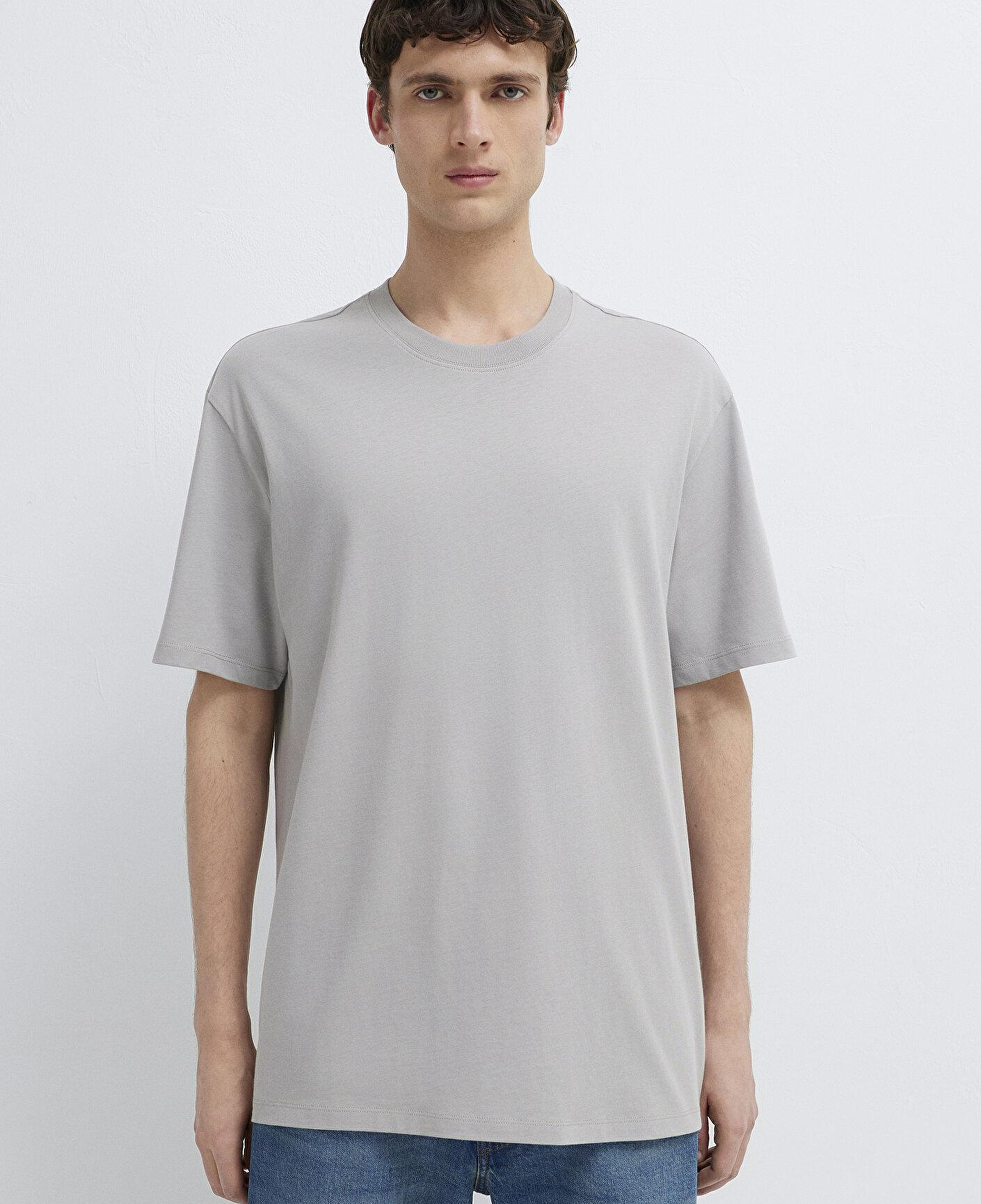 Mavi Gri Basic Tişört Loose Fit / Bol Rahat Kesim 066249-80615