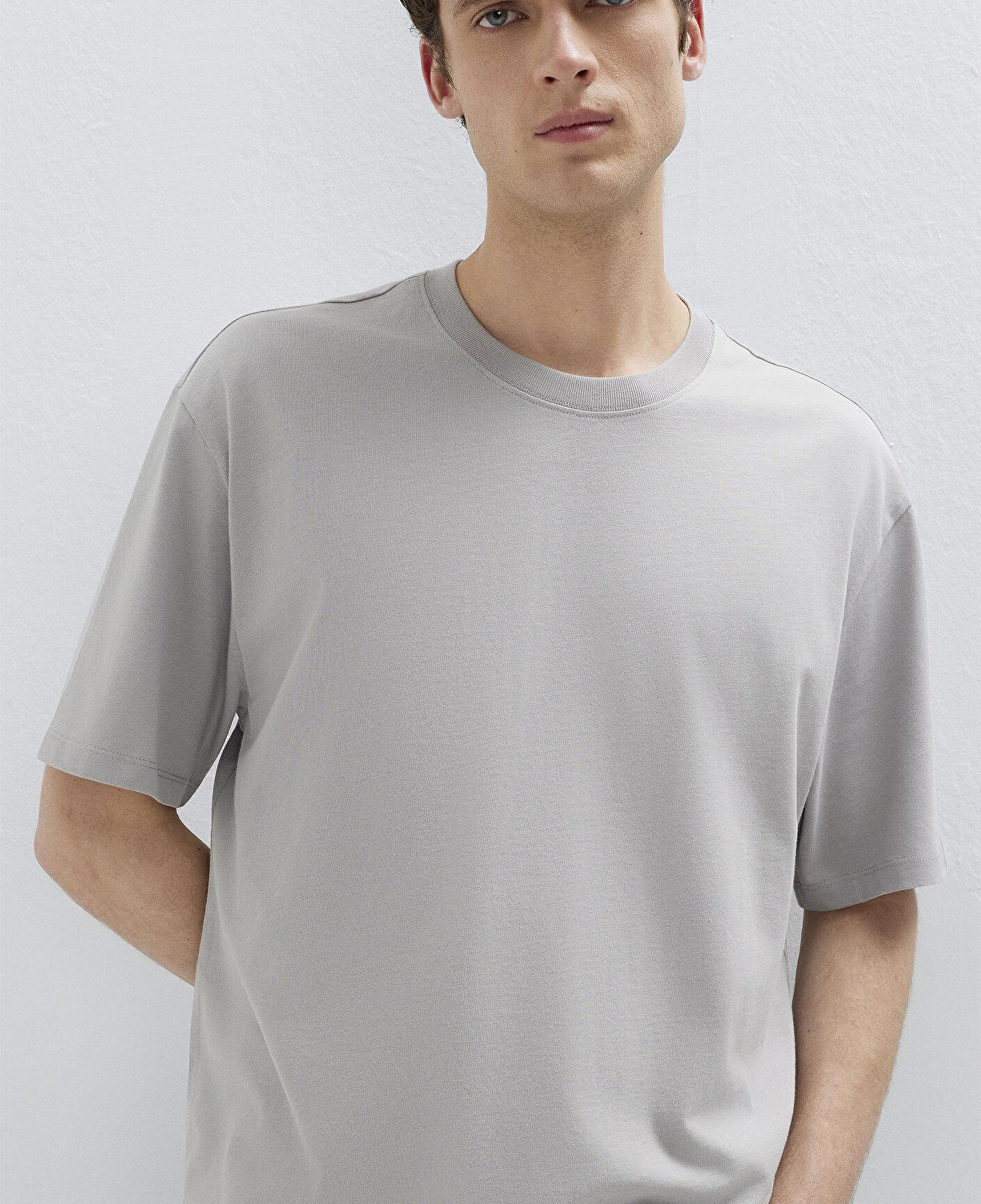 Mavi Gri Basic Tişört Loose Fit / Bol Rahat Kesim 066249-80615