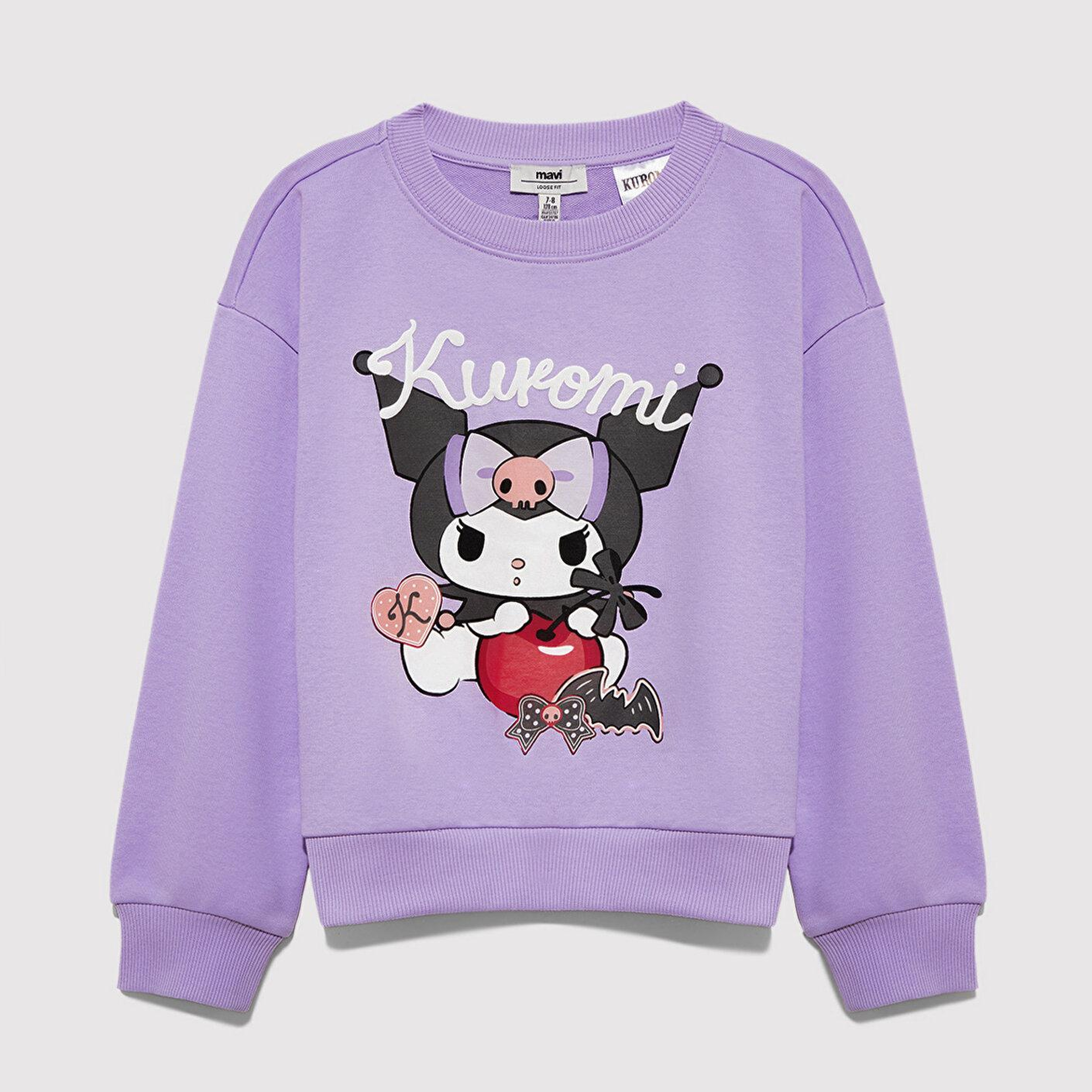 Mavi Kuromi Baskılı Mor Sweatshirt 7S10183-70519