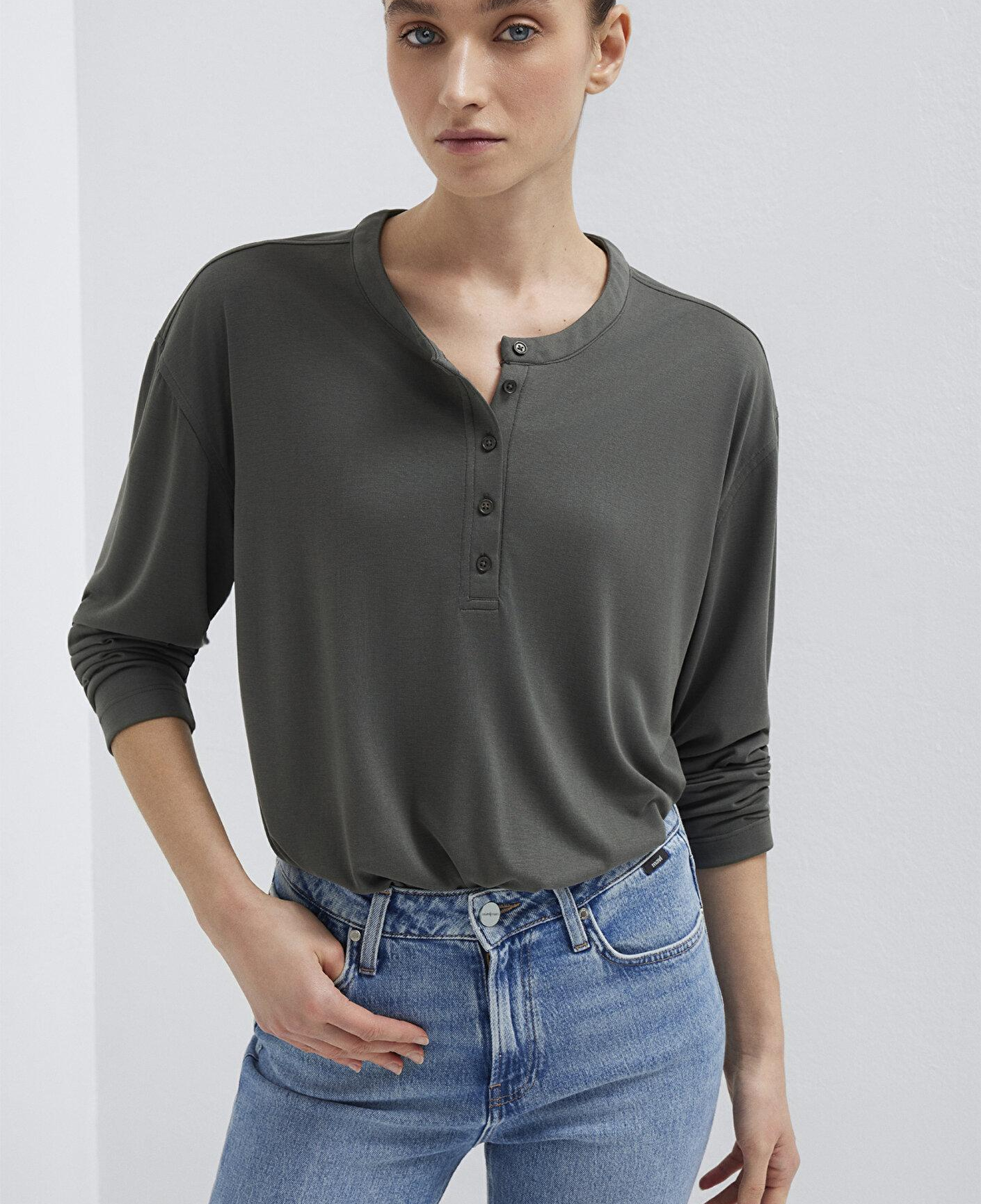 Mavi Modal Karışımlı Haki Tişört Regular Fit / Normal Kesim 1613772-71553