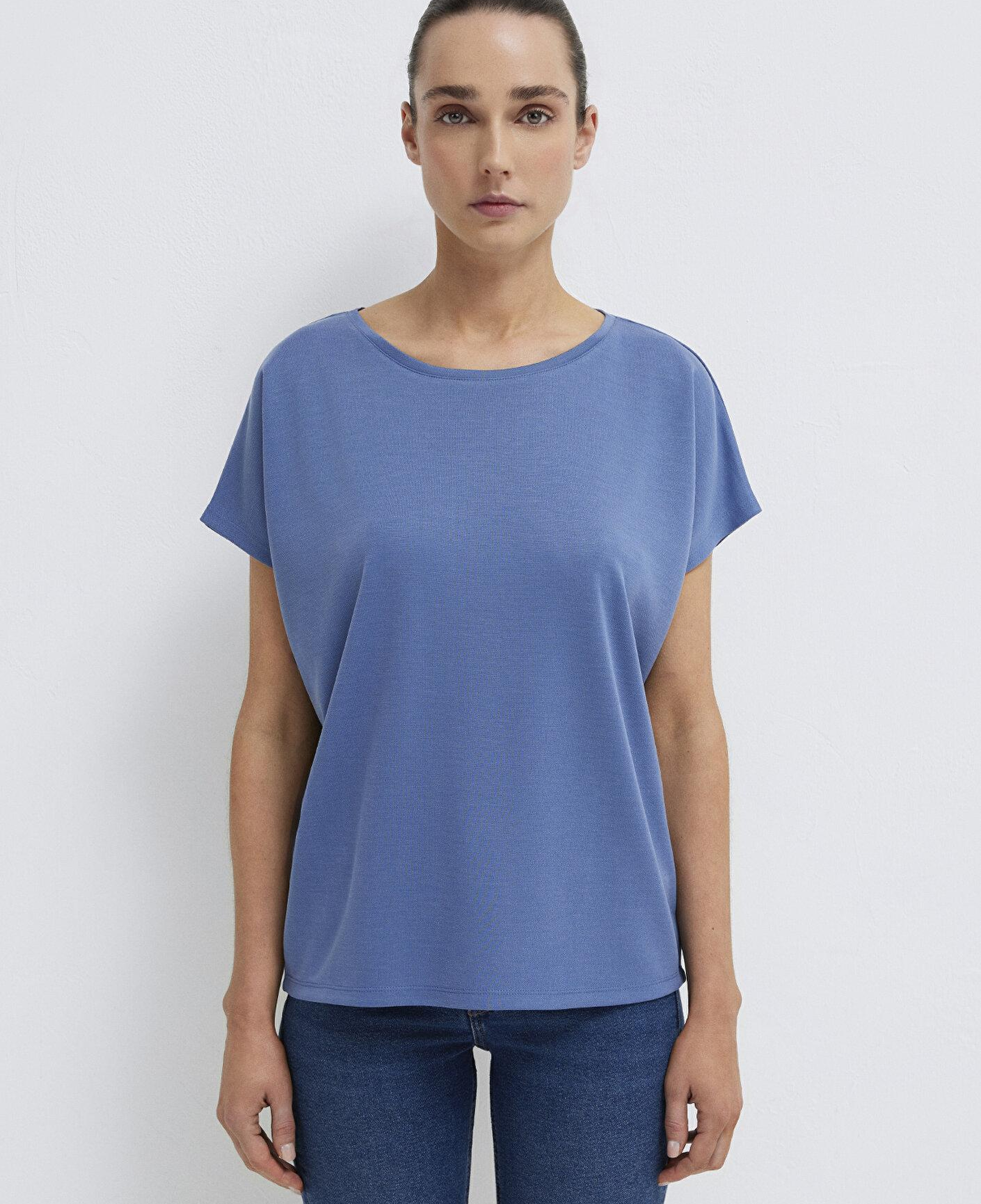 Mavi Soft-Premium Mavi (TENCEL™) Liyosel Karışımlı Tişört Loose Fit / Bol Rahat Kesim 167245-70738