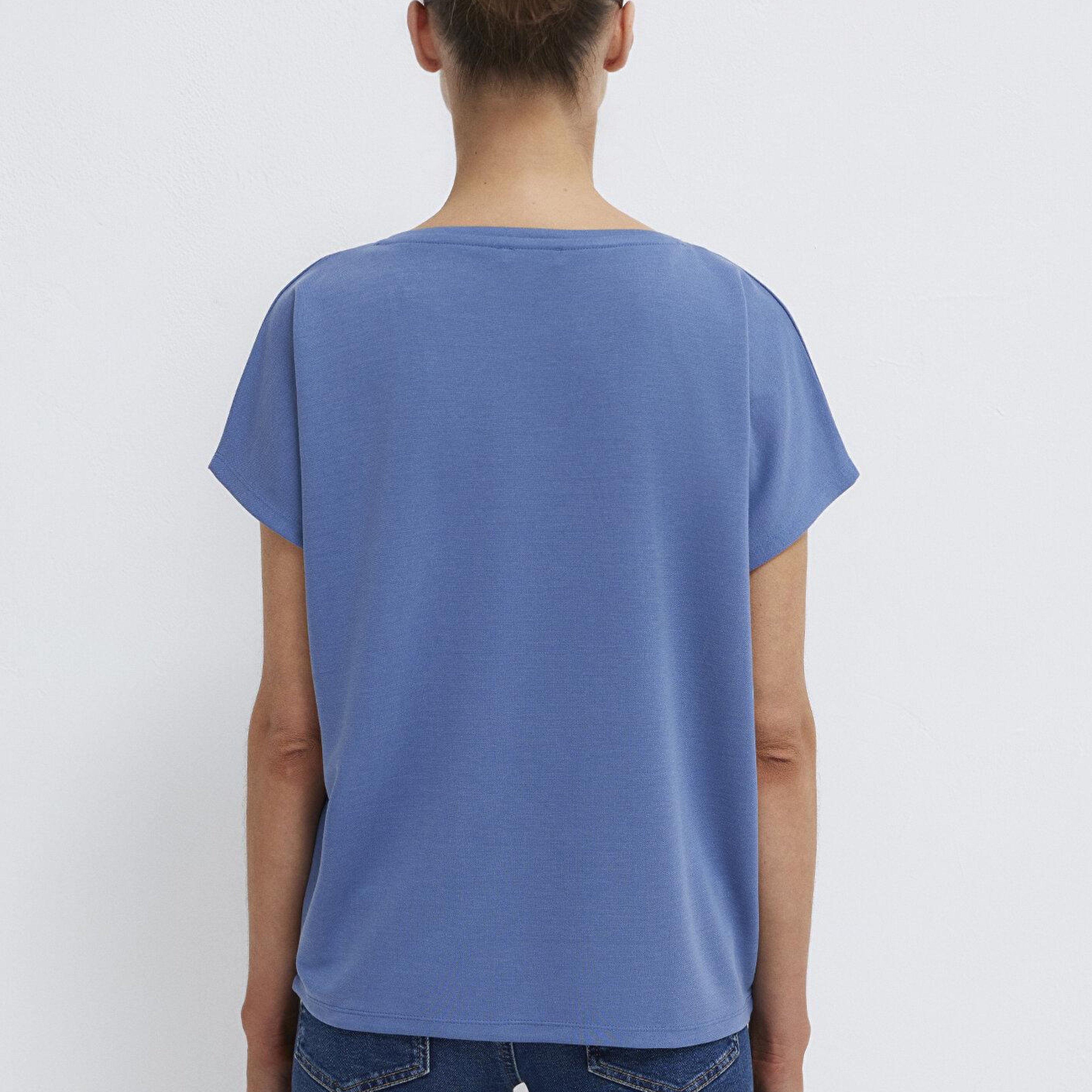 Mavi Soft-Premium Mavi (TENCEL™) Liyosel Karışımlı Tişört Loose Fit / Bol Rahat Kesim 167245-70738