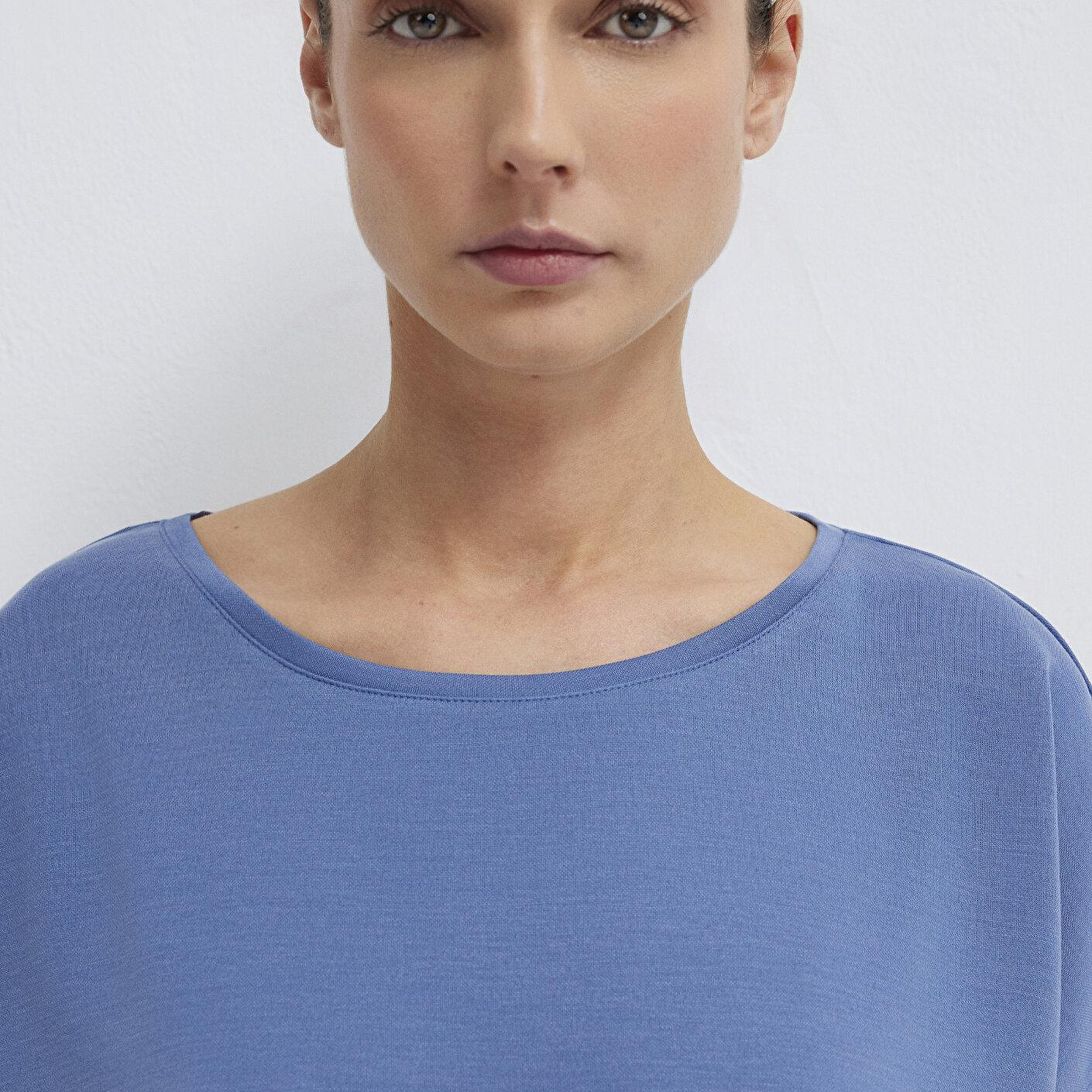 Mavi Soft-Premium Mavi (TENCEL™) Liyosel Karışımlı Tişört Loose Fit / Bol Rahat Kesim 167245-70738