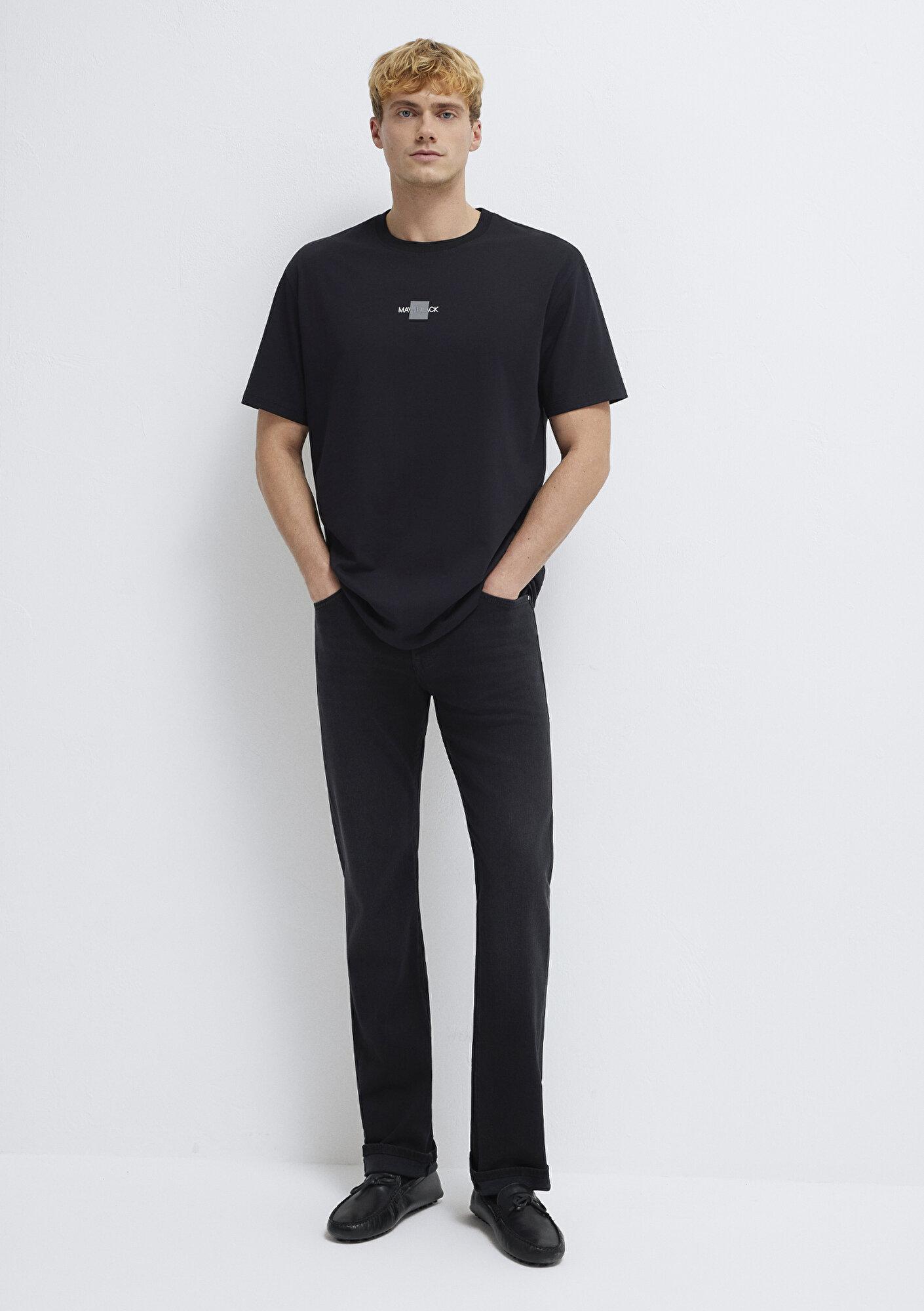 Mavi Mavi Black Reflektörlü Siyah Tişört Loose Fit / Bol Rahat Kesim 0613132-900