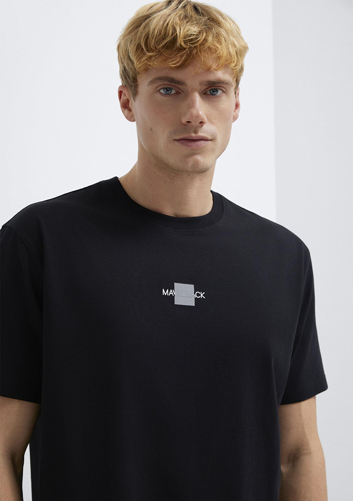 Mavi Mavi Black Reflektörlü Siyah Tişört Loose Fit / Bol Rahat Kesim 0613132-900