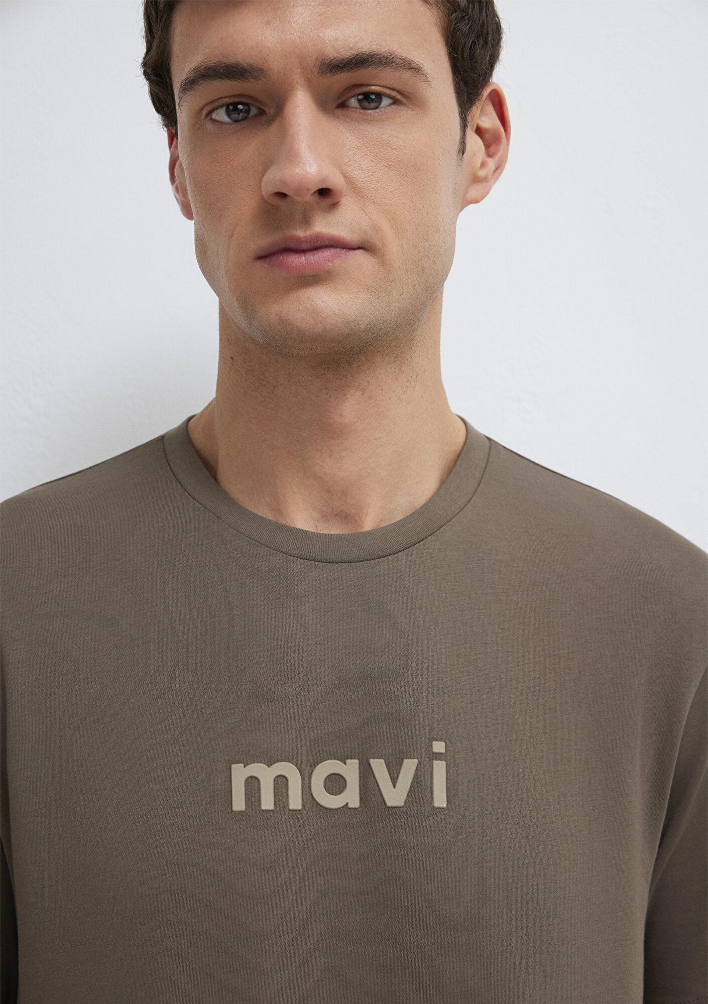Mavi Mavi Logo Baskılı Kahverengi Tişört Regular Fit / Normal Kesim 0612732-83866