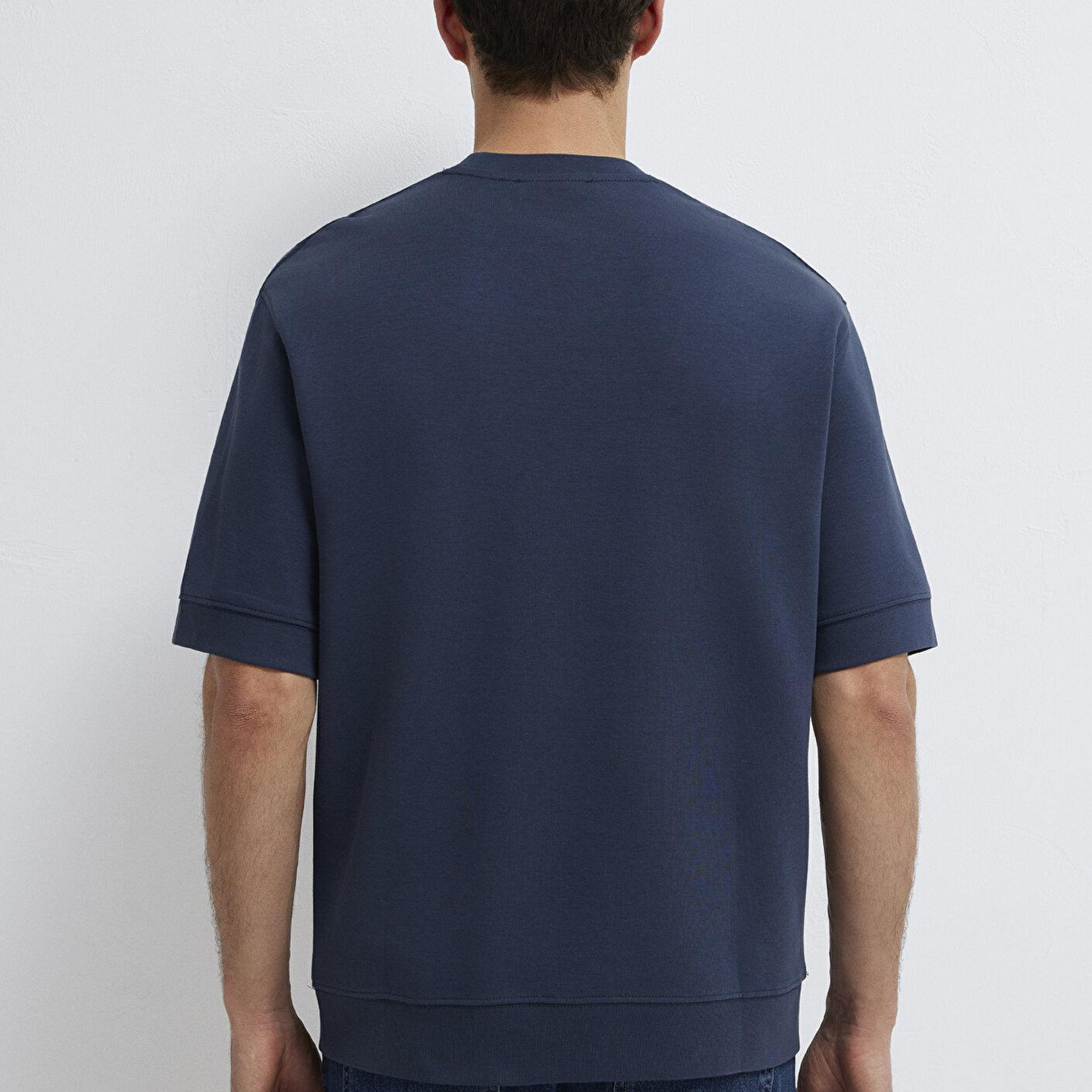 Mavi Bisiklet Yaka Lacivert Tişört Loose Fit / Bol Rahat Kesim 0611614-70490