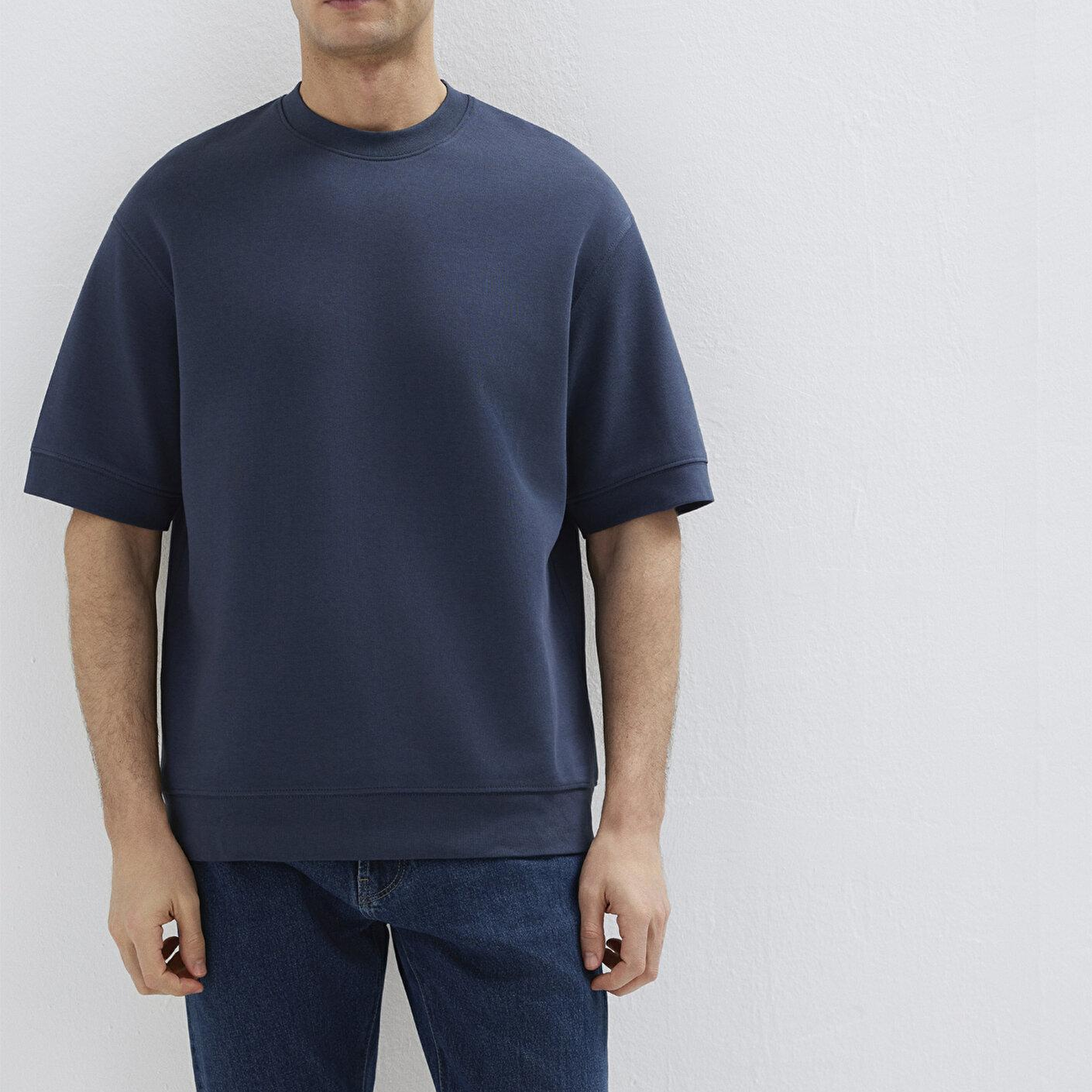 Mavi Bisiklet Yaka Lacivert Tişört Loose Fit / Bol Rahat Kesim 0611614-70490