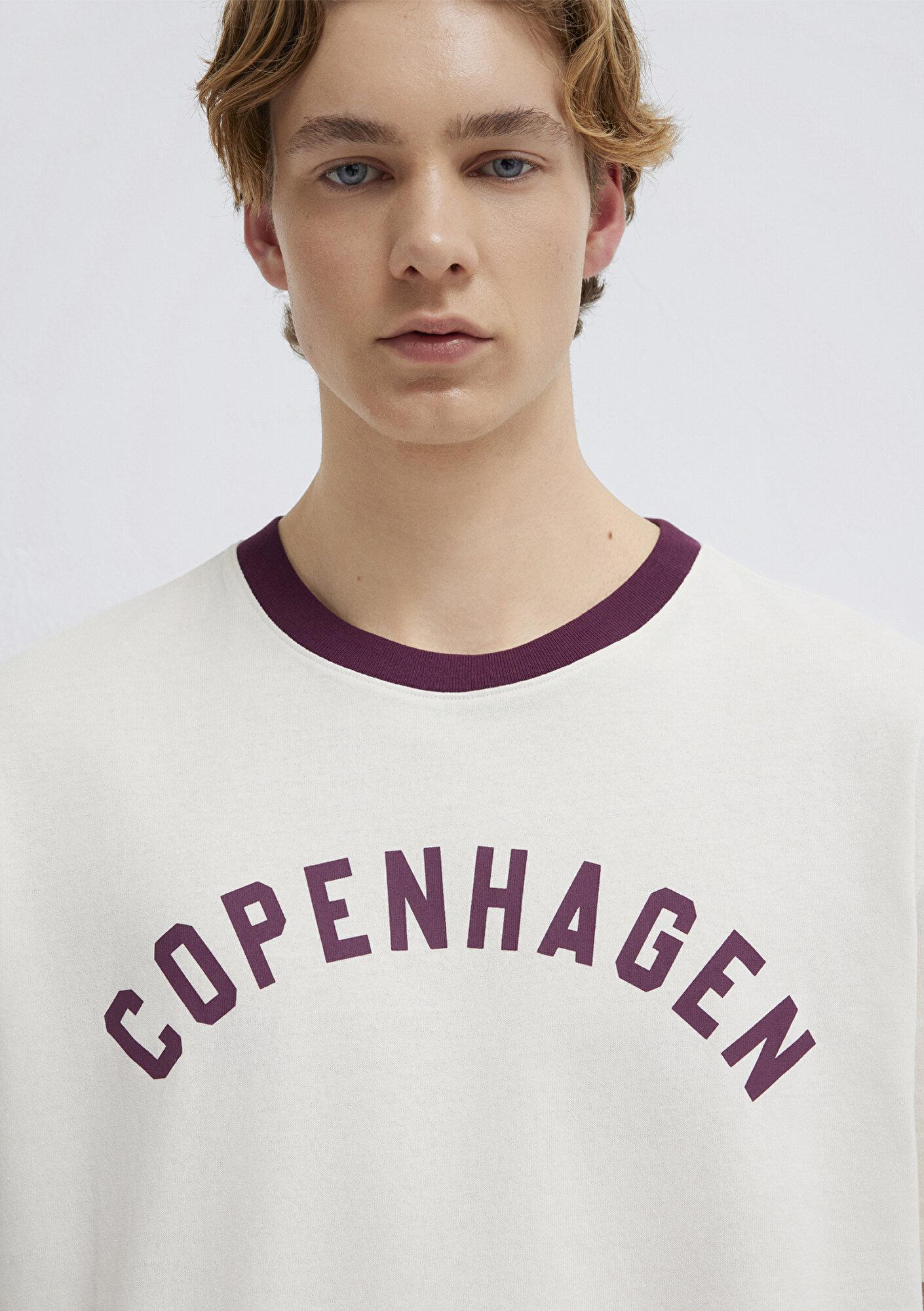 Mavi Copenhagen Baskılı Ekru Tişört Loose Fit / Bol Rahat Kesim 0613172-70056