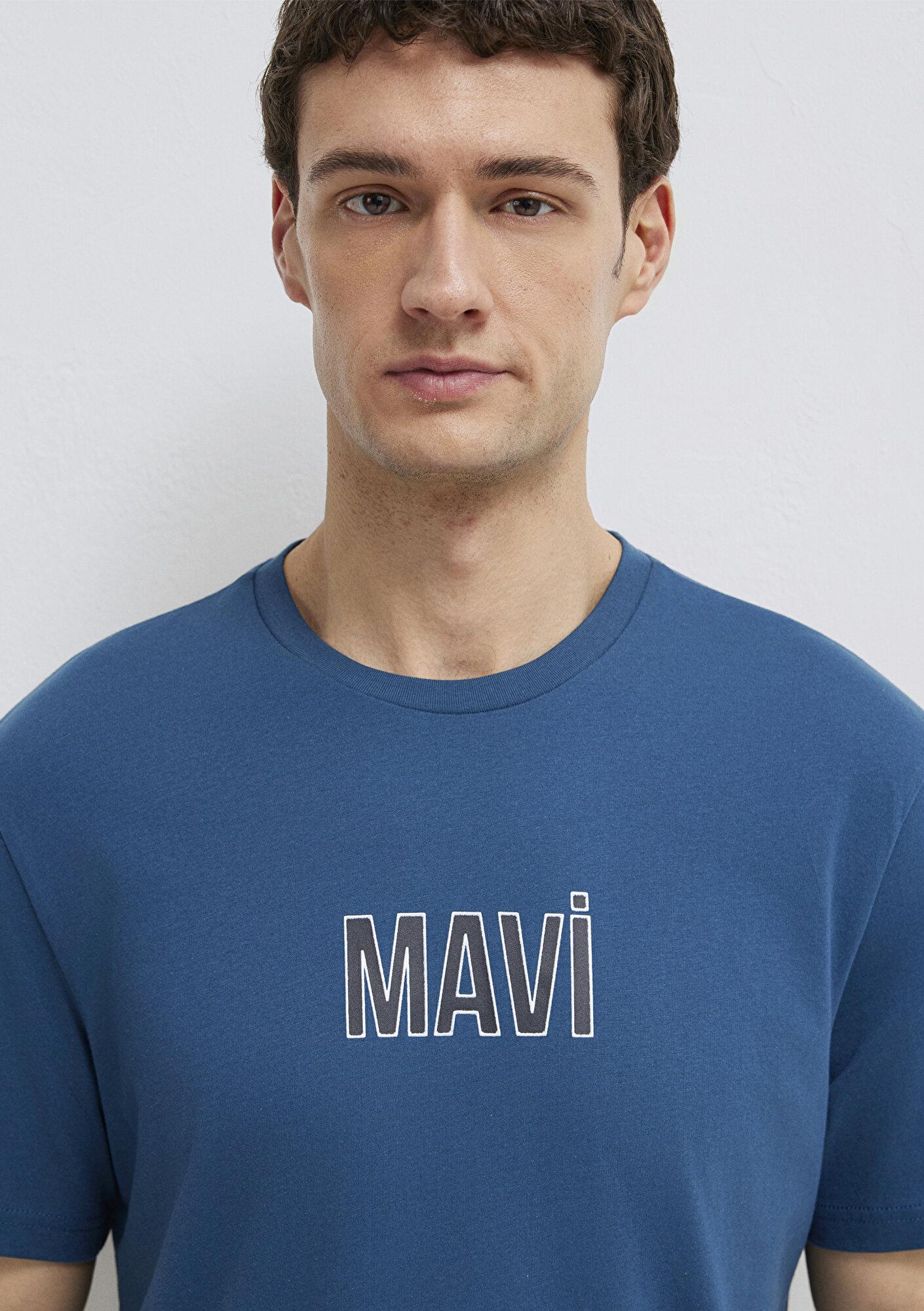 Mavi Mavi Logo Baskılı Mavi Tişört Regular Fit / Normal Kesim 0613186-70764