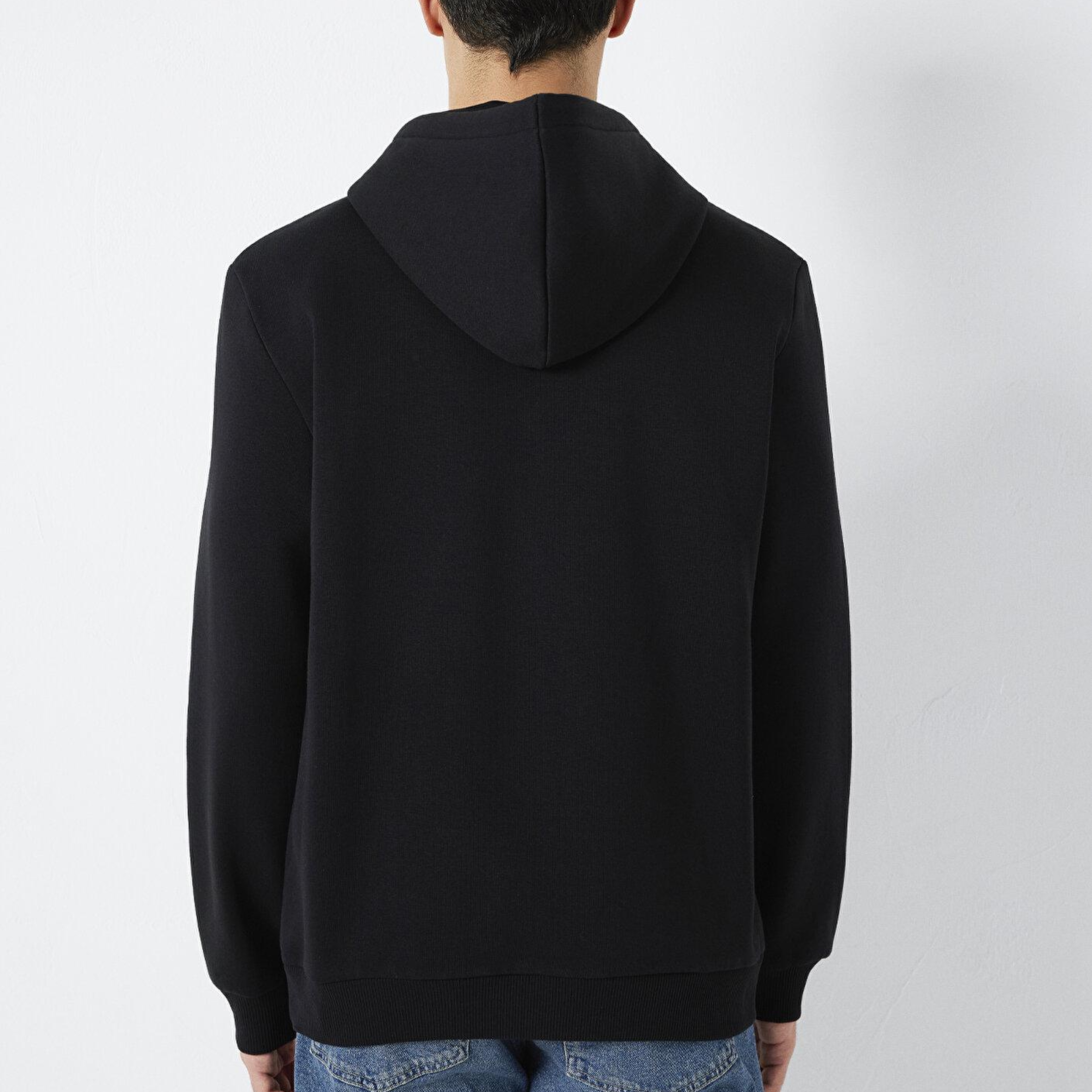 Mavi Mavi Logo Baskılı Kapüşonlu Siyah Sweatshirt 0S10549-900