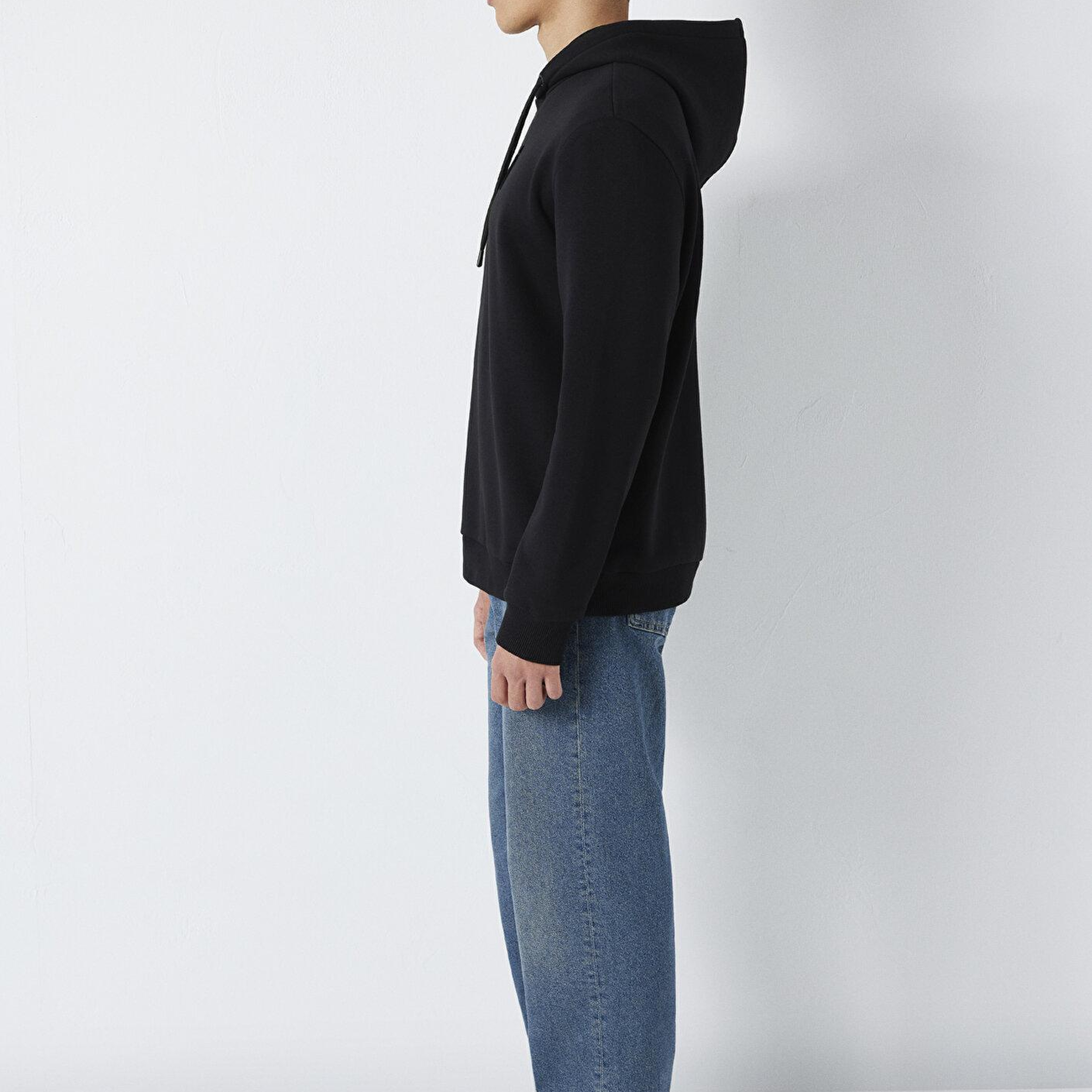 Mavi Mavi Logo Baskılı Kapüşonlu Siyah Sweatshirt 0S10549-900