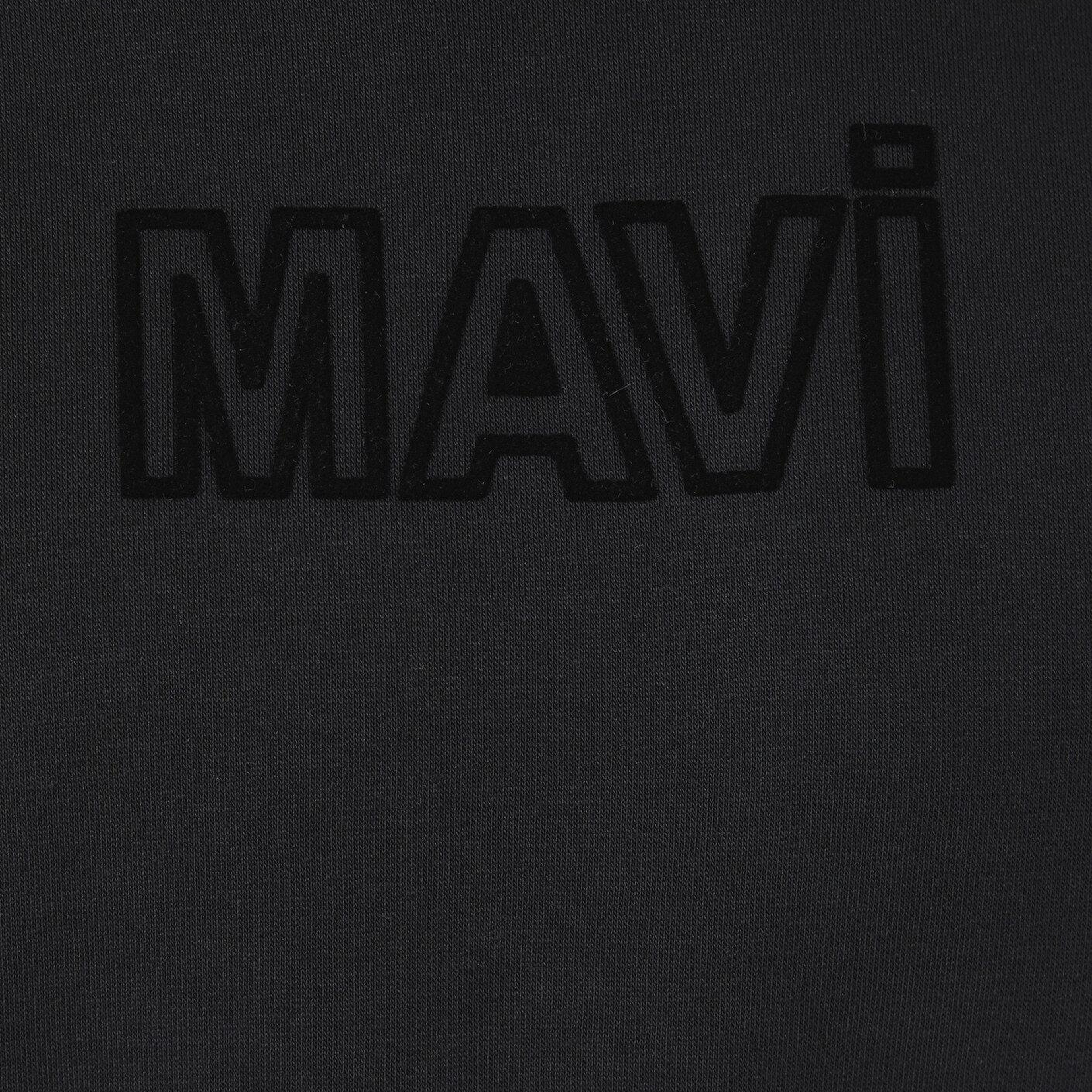 Mavi Mavi Logo Baskılı Kapüşonlu Siyah Sweatshirt 0S10549-900